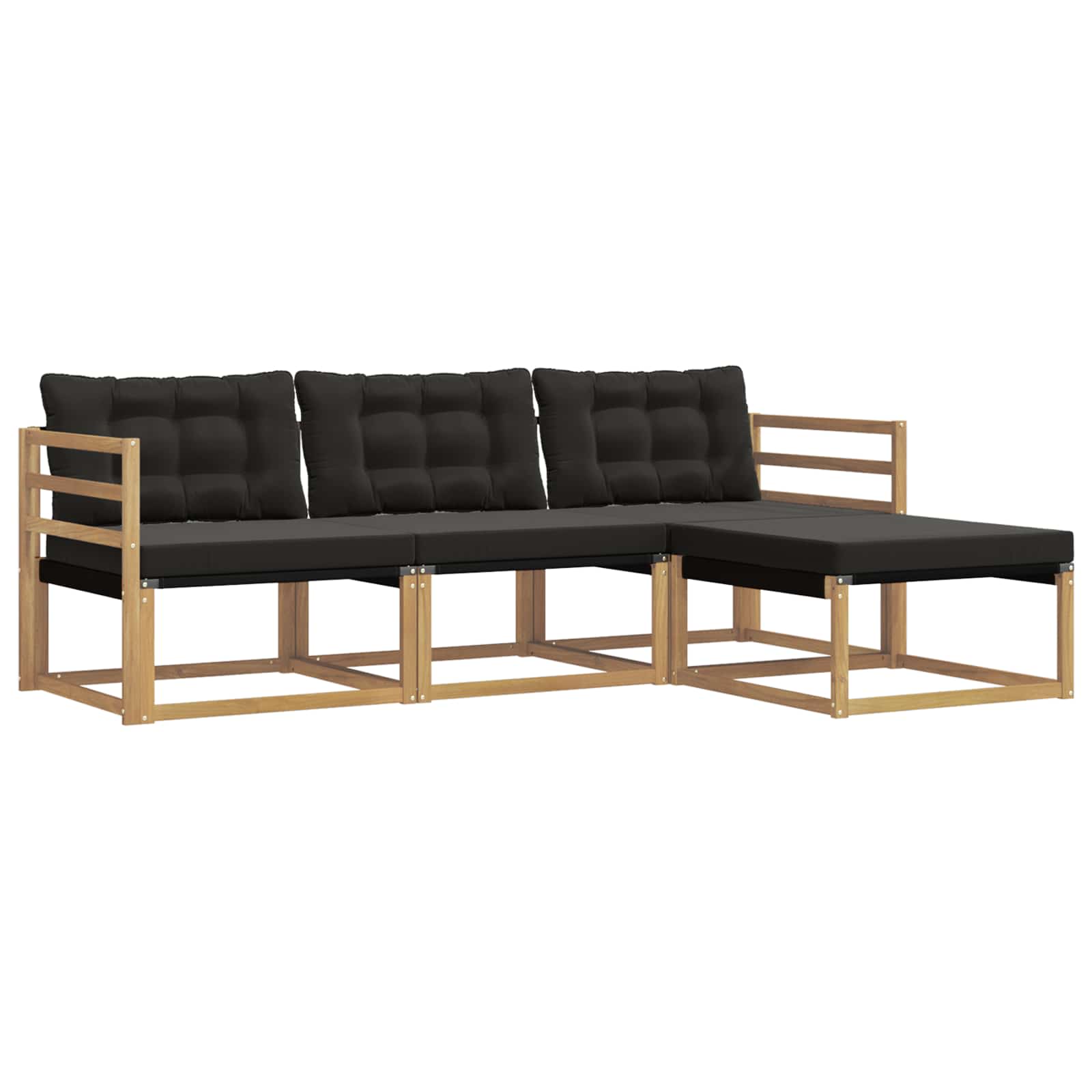 Set vanjskih sofa s jastukom 4 pcs Bijela i crna