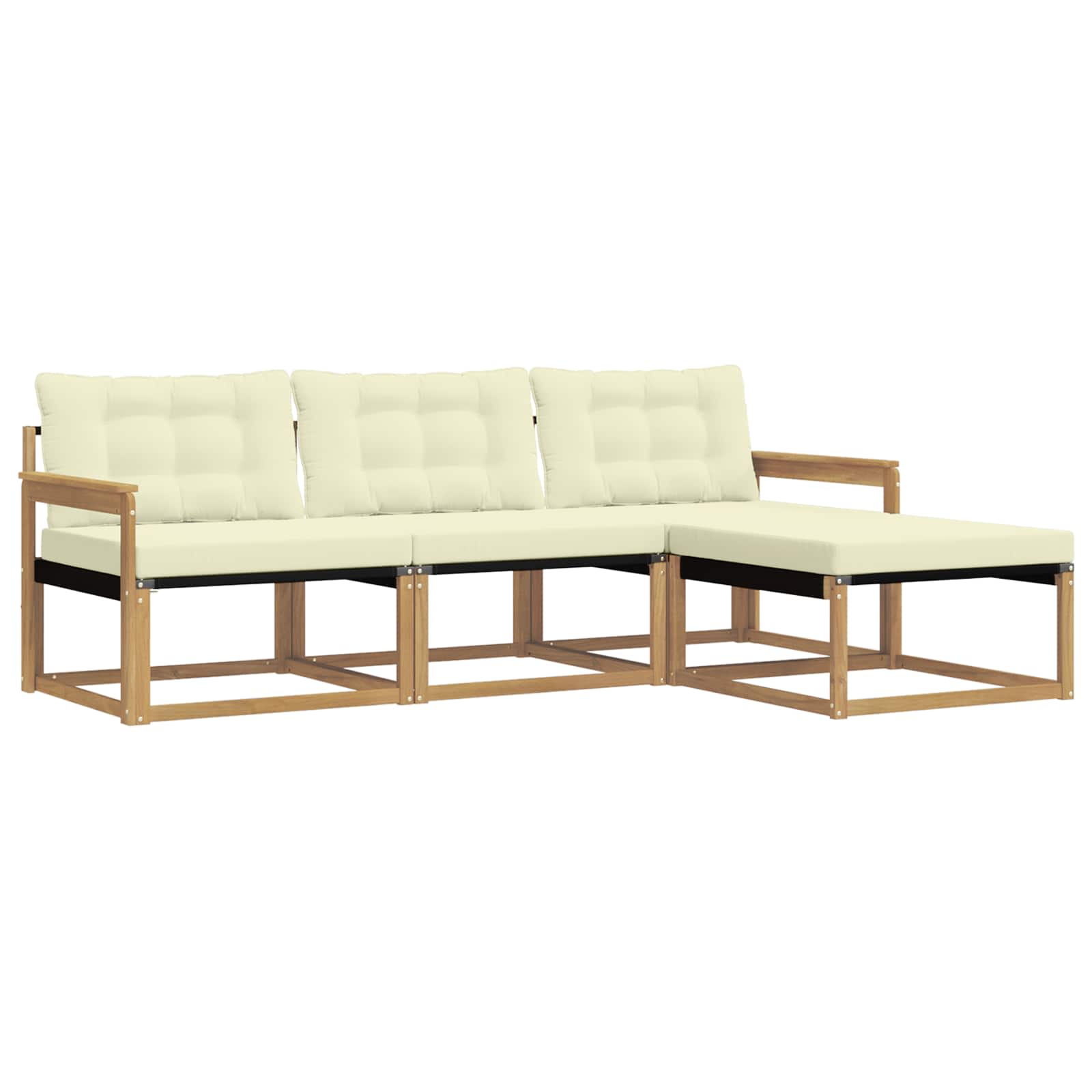 Set vanjskih sofa s jastukom 4 pcs Bijela i krem