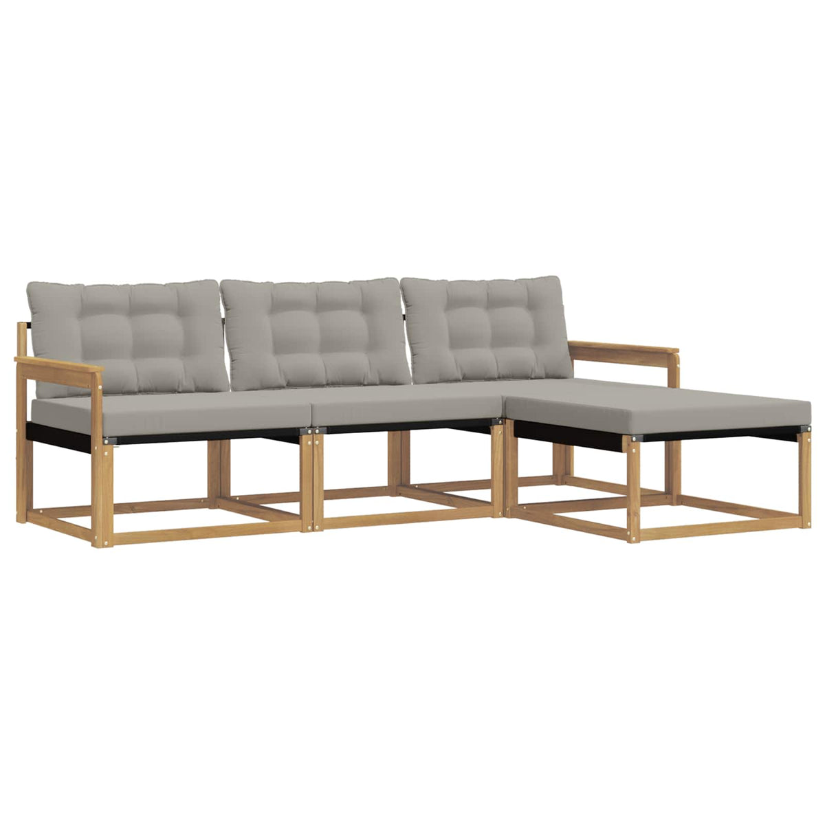 Set vanjskih sofa s jastukom 4 pcs Bijela i svjetlosiva
