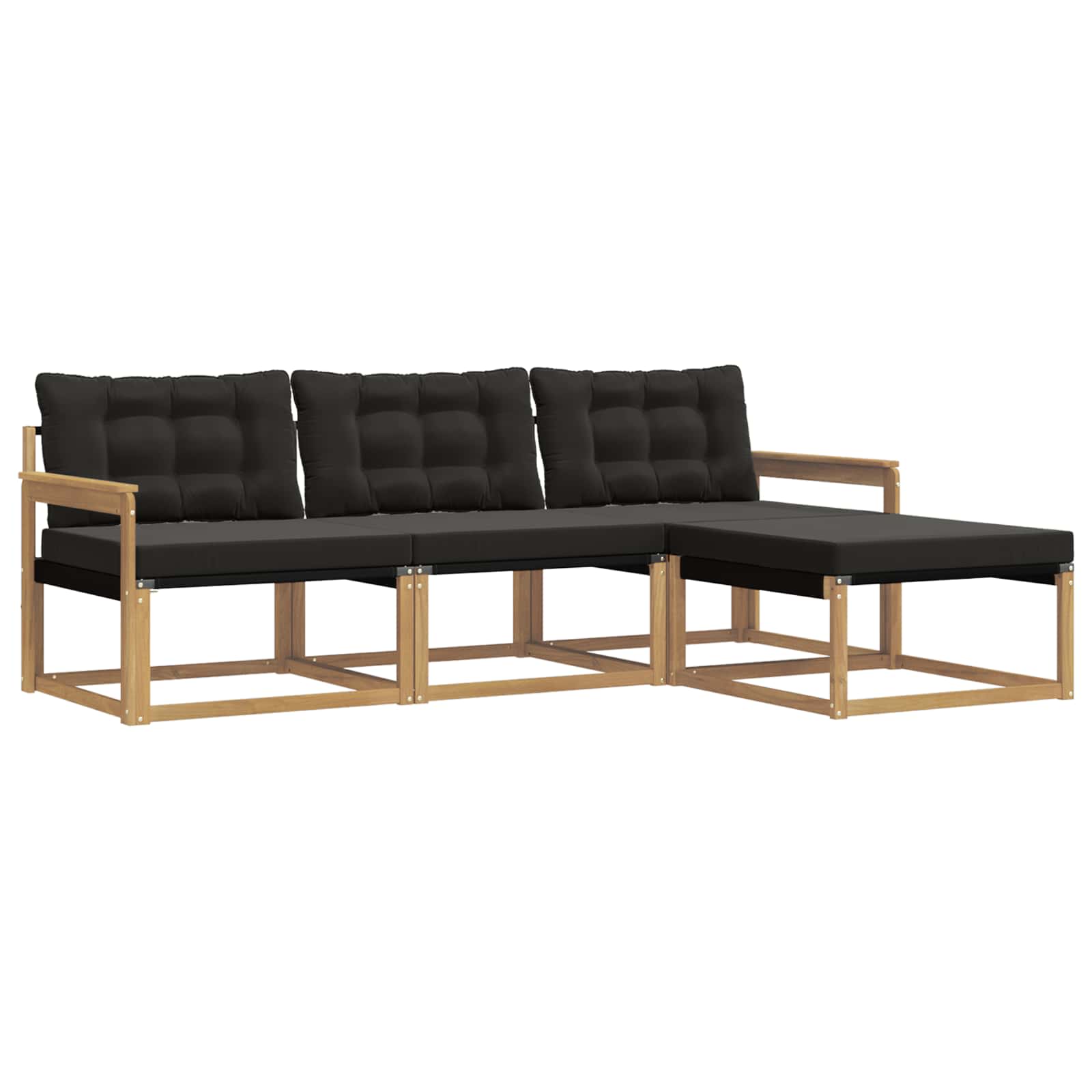 Set vanjskih sofa s jastukom 4 pcs Bijela i crna