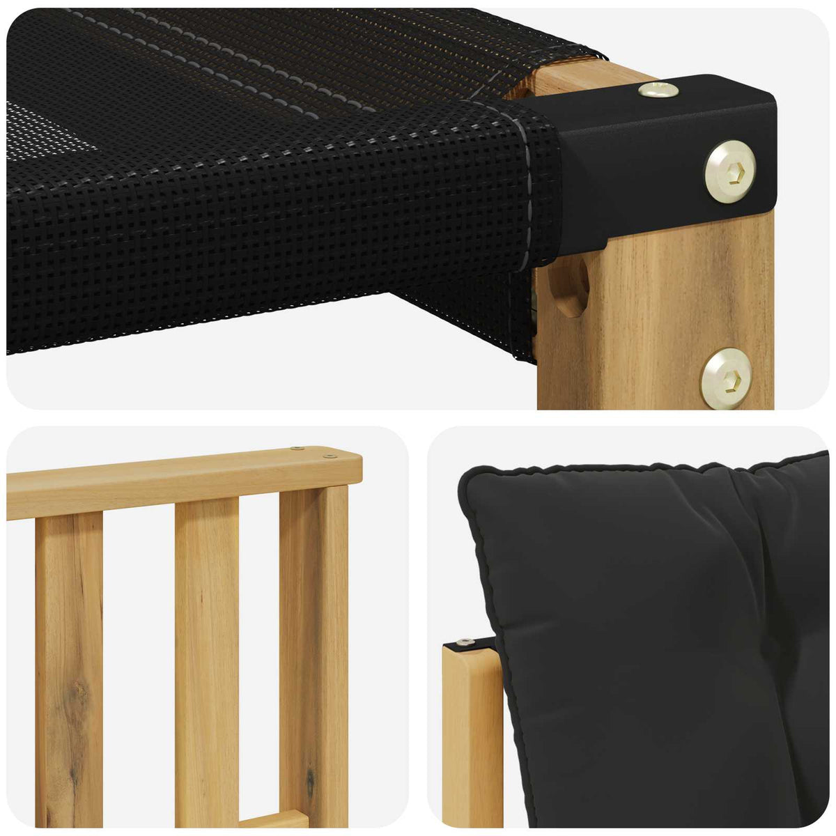 Set vanjskih sofa s jastukom 4 pcs Bijela i crna
