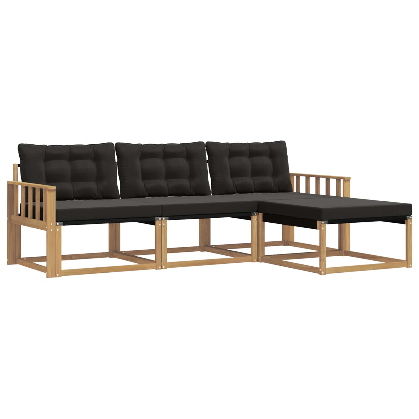 Set vanjskih sofa s jastukom 4 pcs Bijela i crna