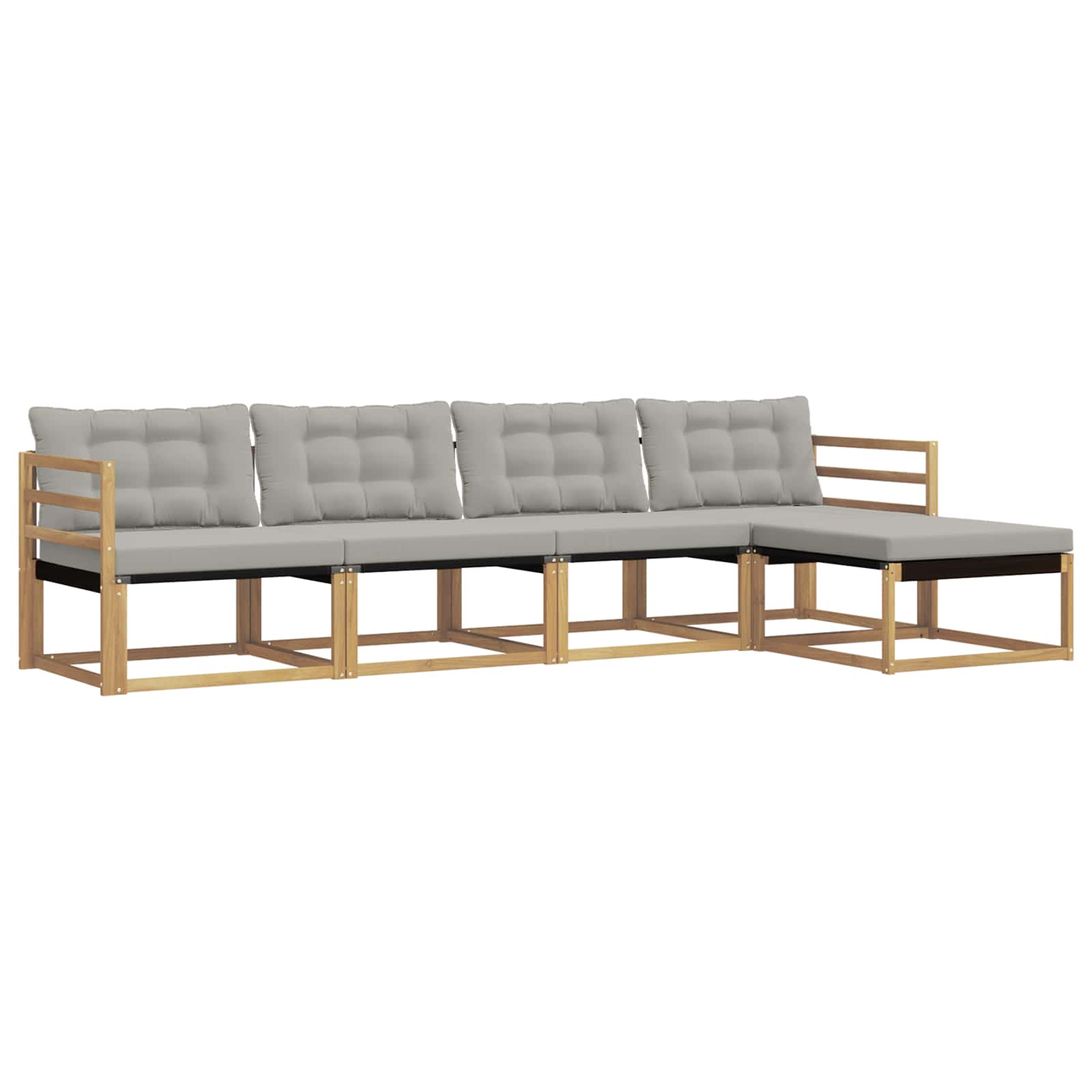 Set vanjskih sofa s jastukom 5 pcs Bijela i svjetlosiva