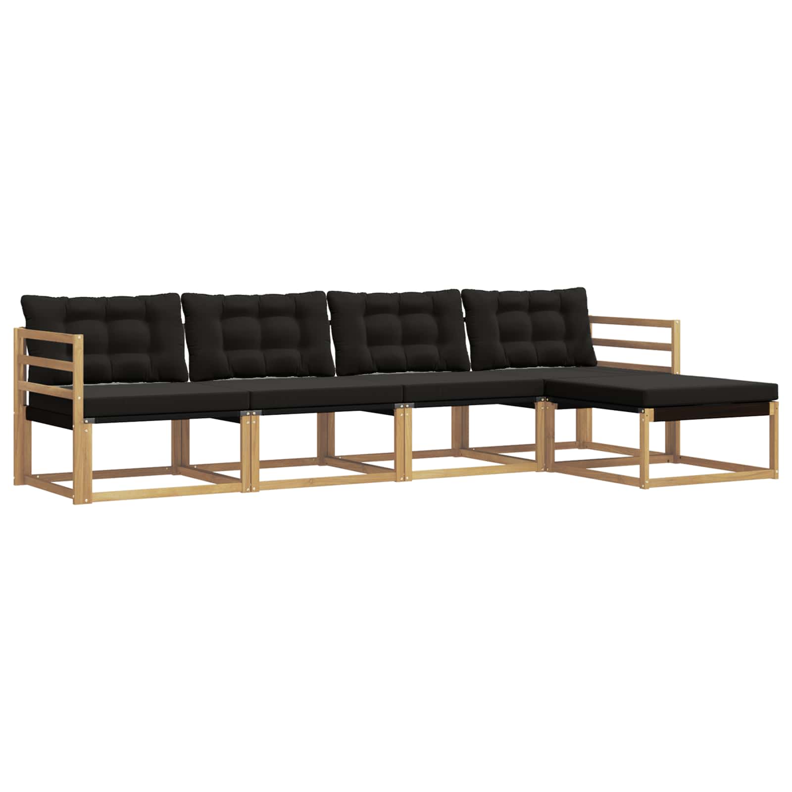 Set vanjskih sofa s jastukom 5 pcs Bijela i crna