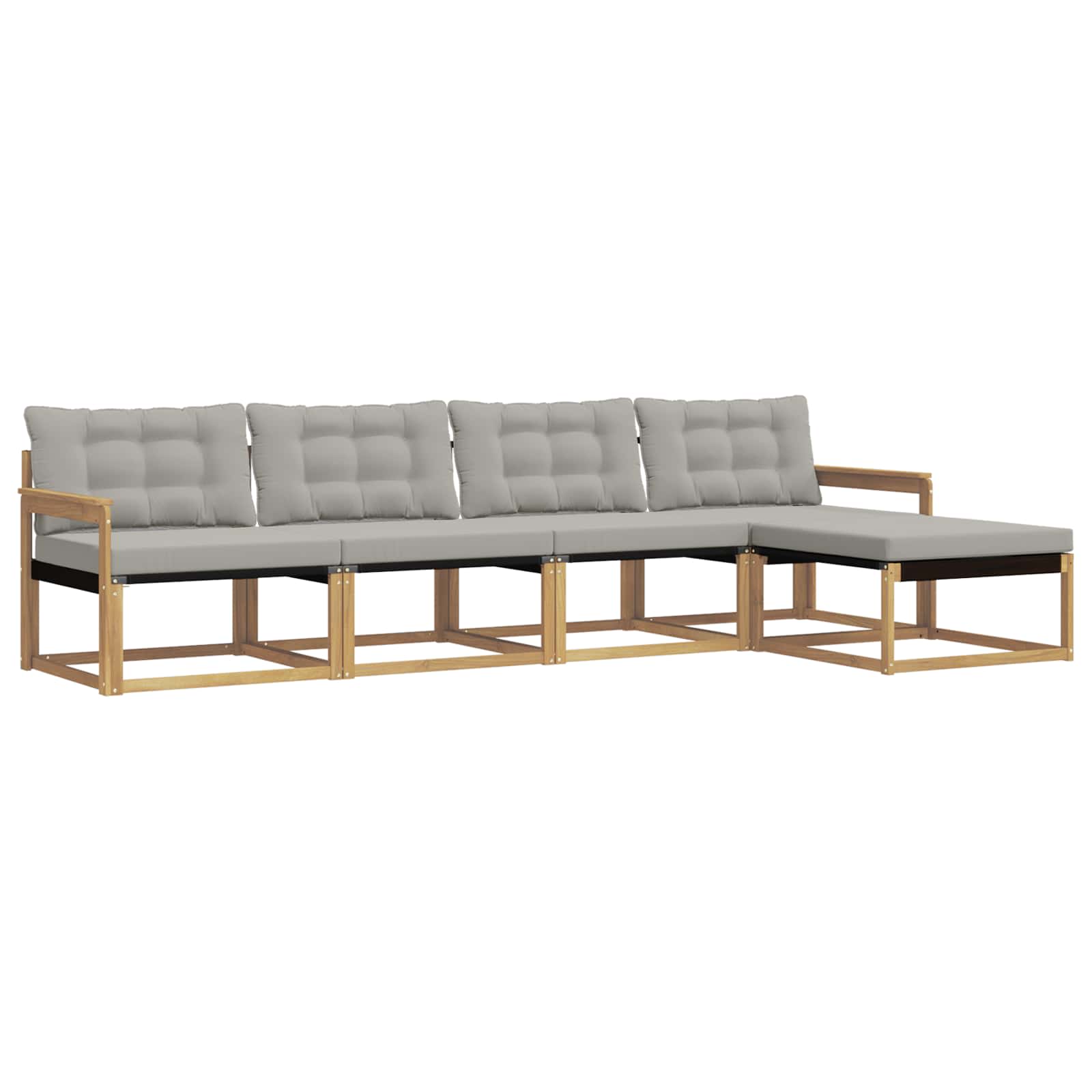 Set vanjskih sofa s jastukom 5 pcs Bijela i svjetlosiva