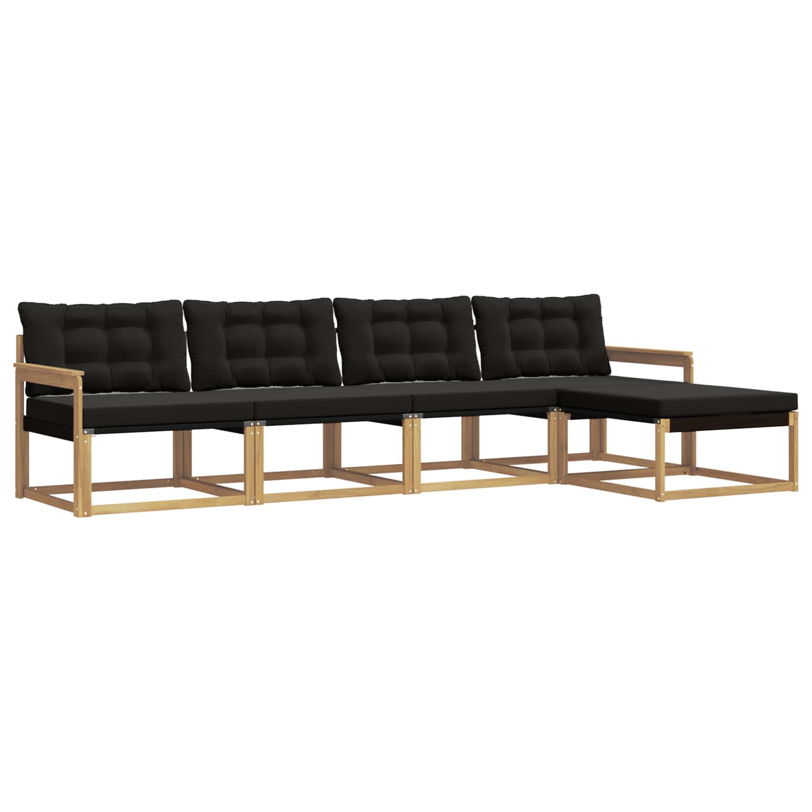 Set vanjskih sofa s jastukom 5 pcs Bijela i crna