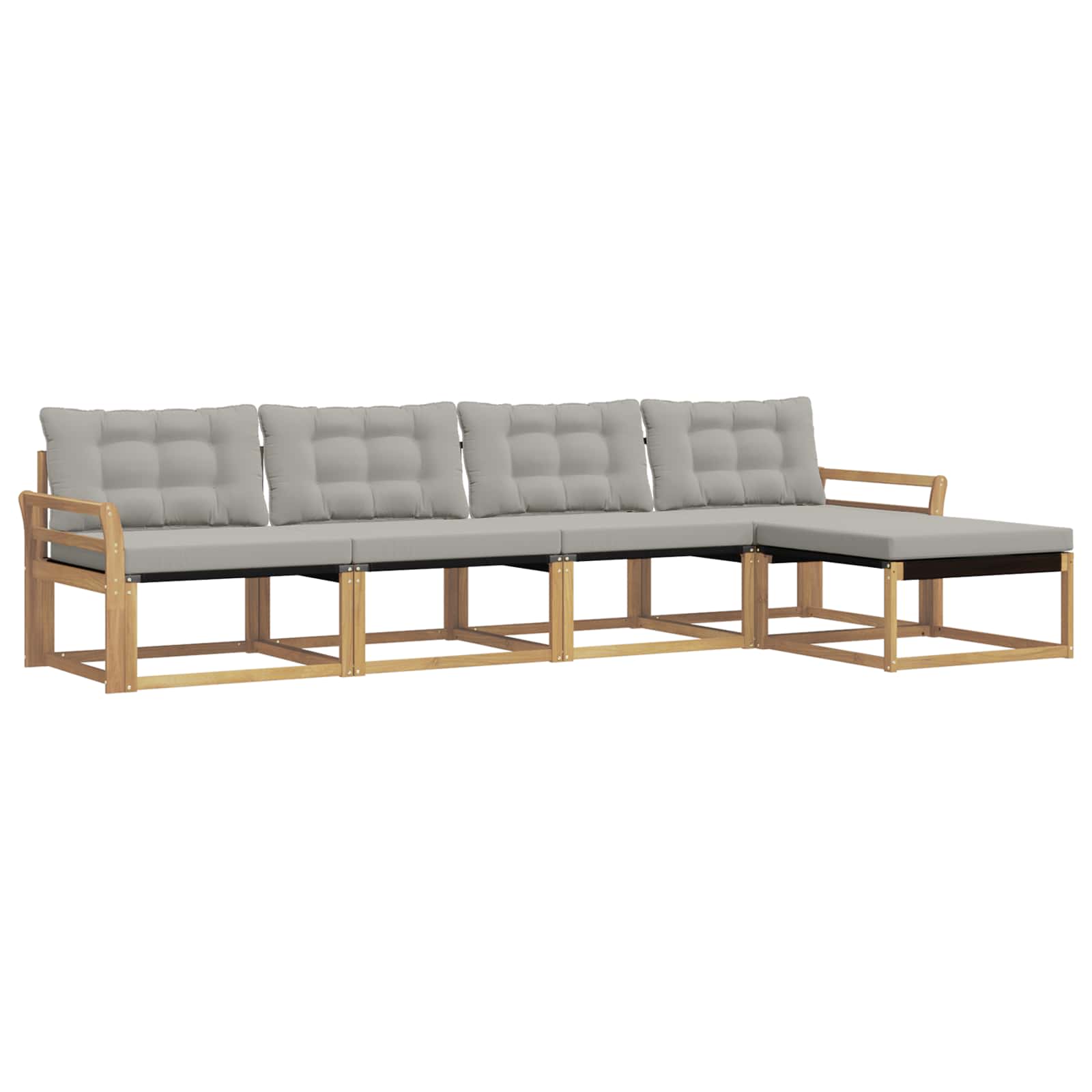 Set vanjskih sofa s jastukom 5 pcs Bijela i svjetlosiva