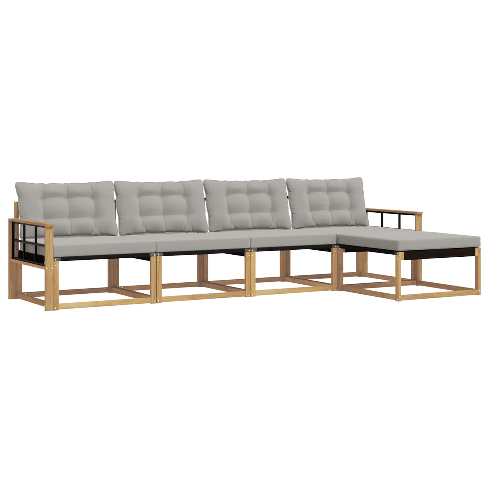 Set vanjskih sofa s jastukom 5 pcs Bijela i svjetlosiva