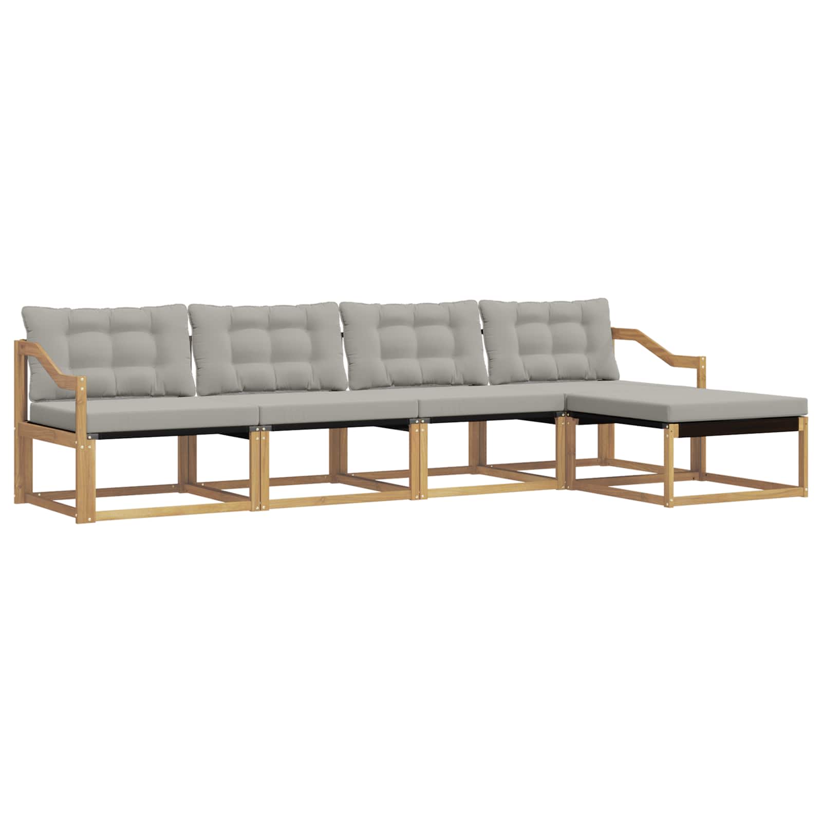 Set vanjskih sofa s jastukom 5 pcs Bijela i svjetlosiva