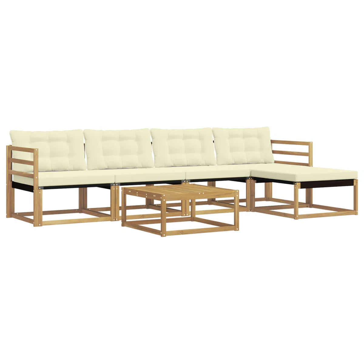 Set vanjskih sofa 6 pcs Bijela i krem