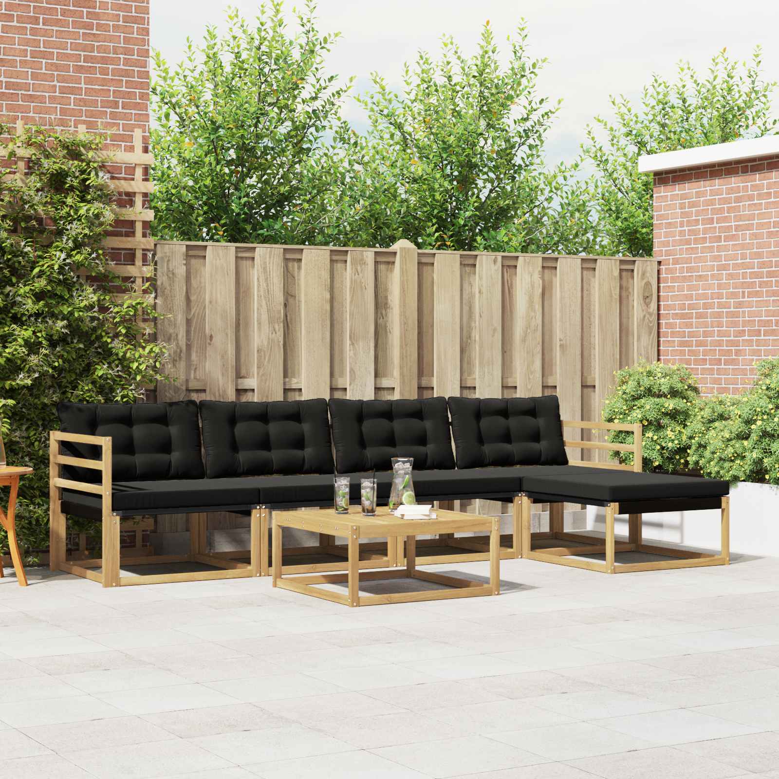 Set vanjskih sofa 6 pcs Bijela i crna 79 x 79 x 37 cm