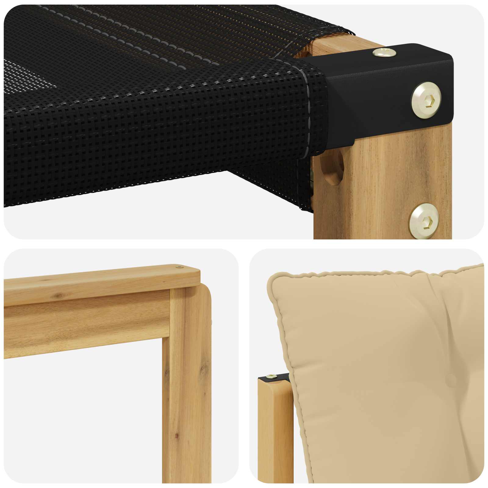 Set vanjskih sofa 6 pcs Bijela i bež