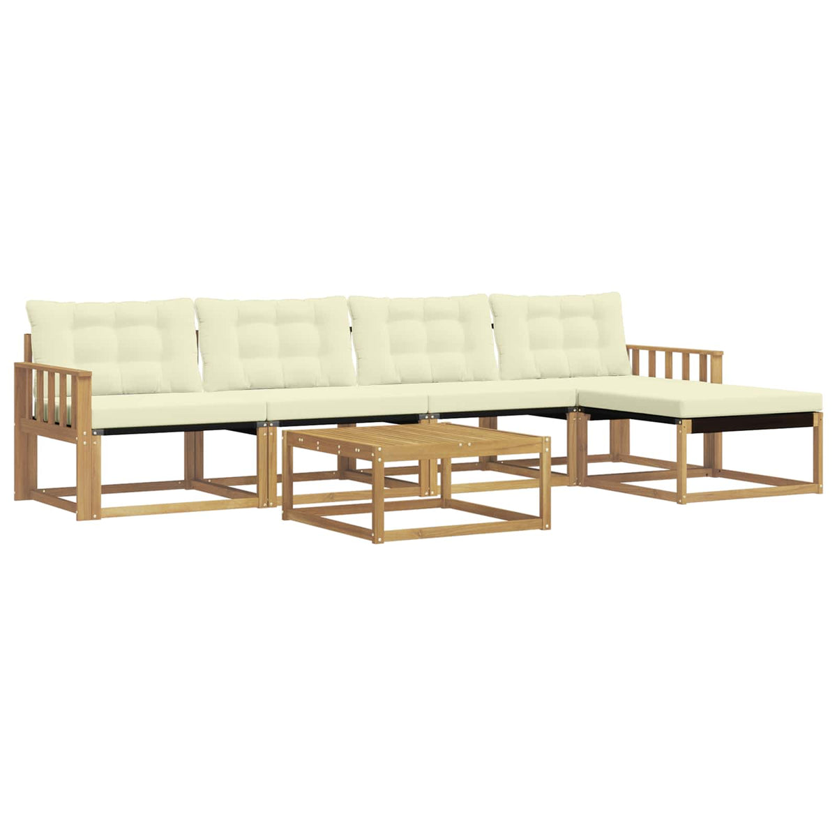 Set vanjskih sofa 6 pcs Bijela i krem