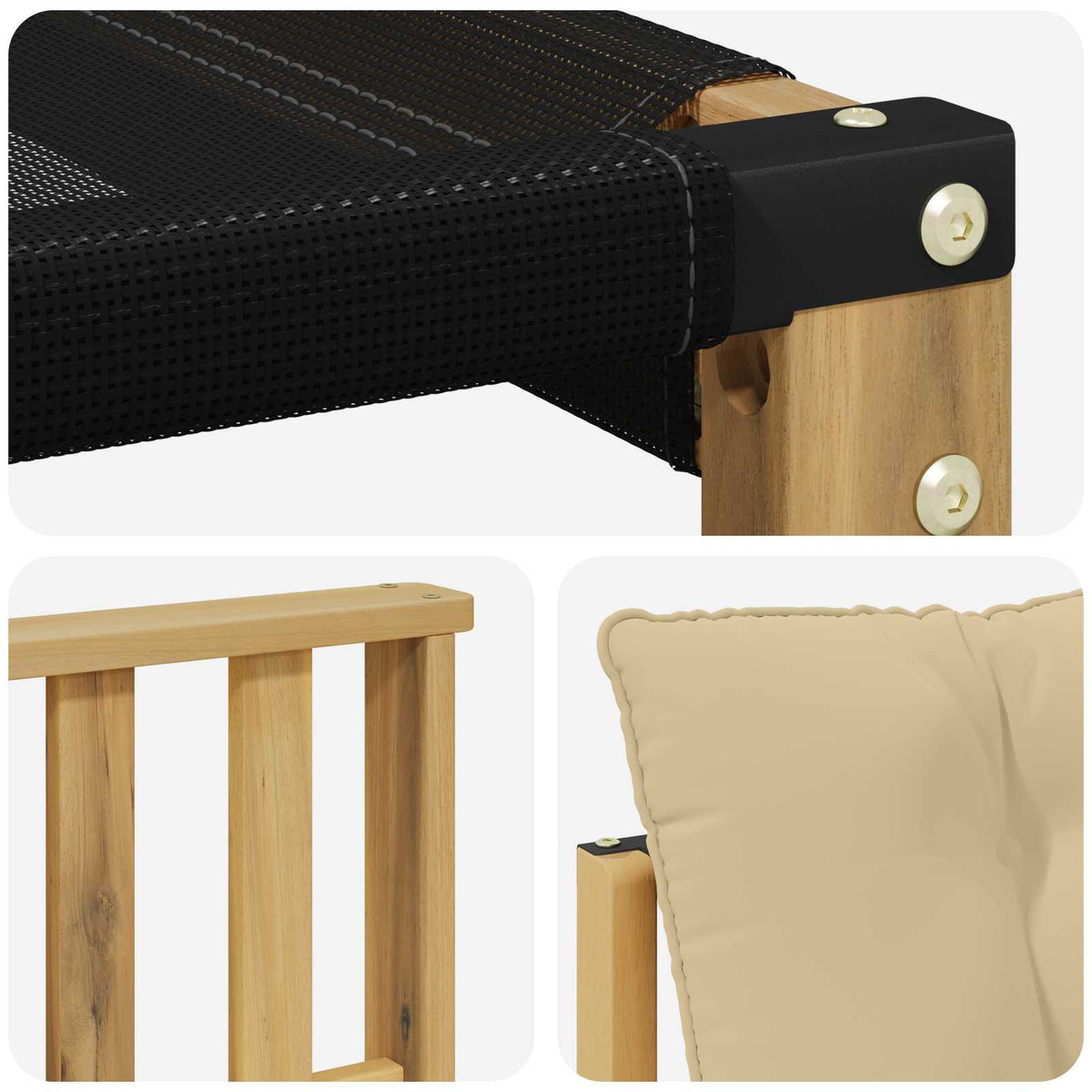 Set vanjskih sofa 6 pcs Bijela i bež 79 x 79 x 37 cm