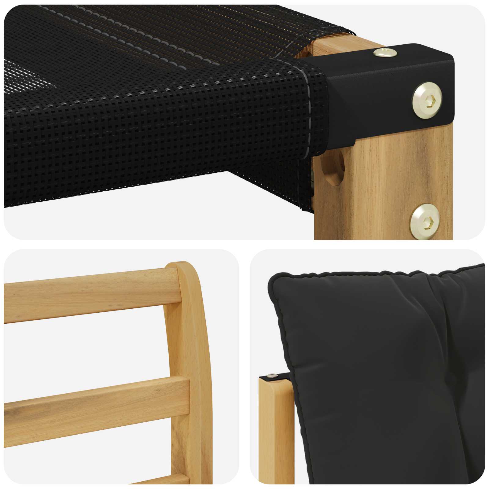 Set vanjskih sofa 6 pcs Bijela i crna