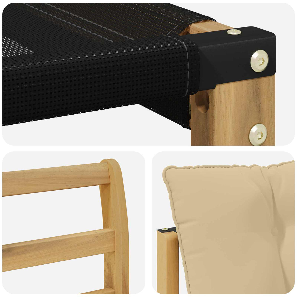 Set vanjskih sofa 6 pcs Bijela i bež 79 x 79 x 37 cm
