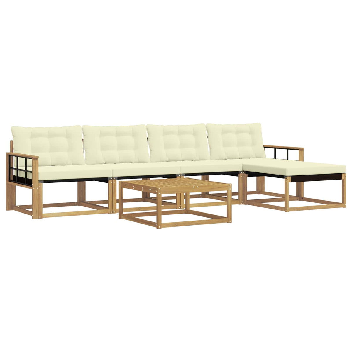 Set vanjskih sofa 6 pcs Bijela i krem