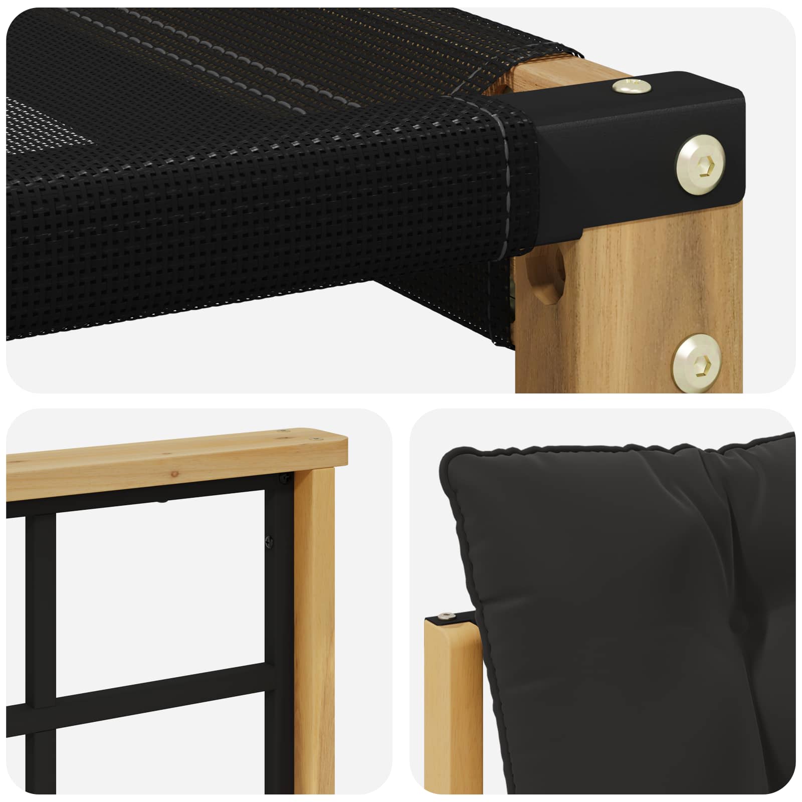 Set vanjskih sofa 6 pcs Bijela i crna