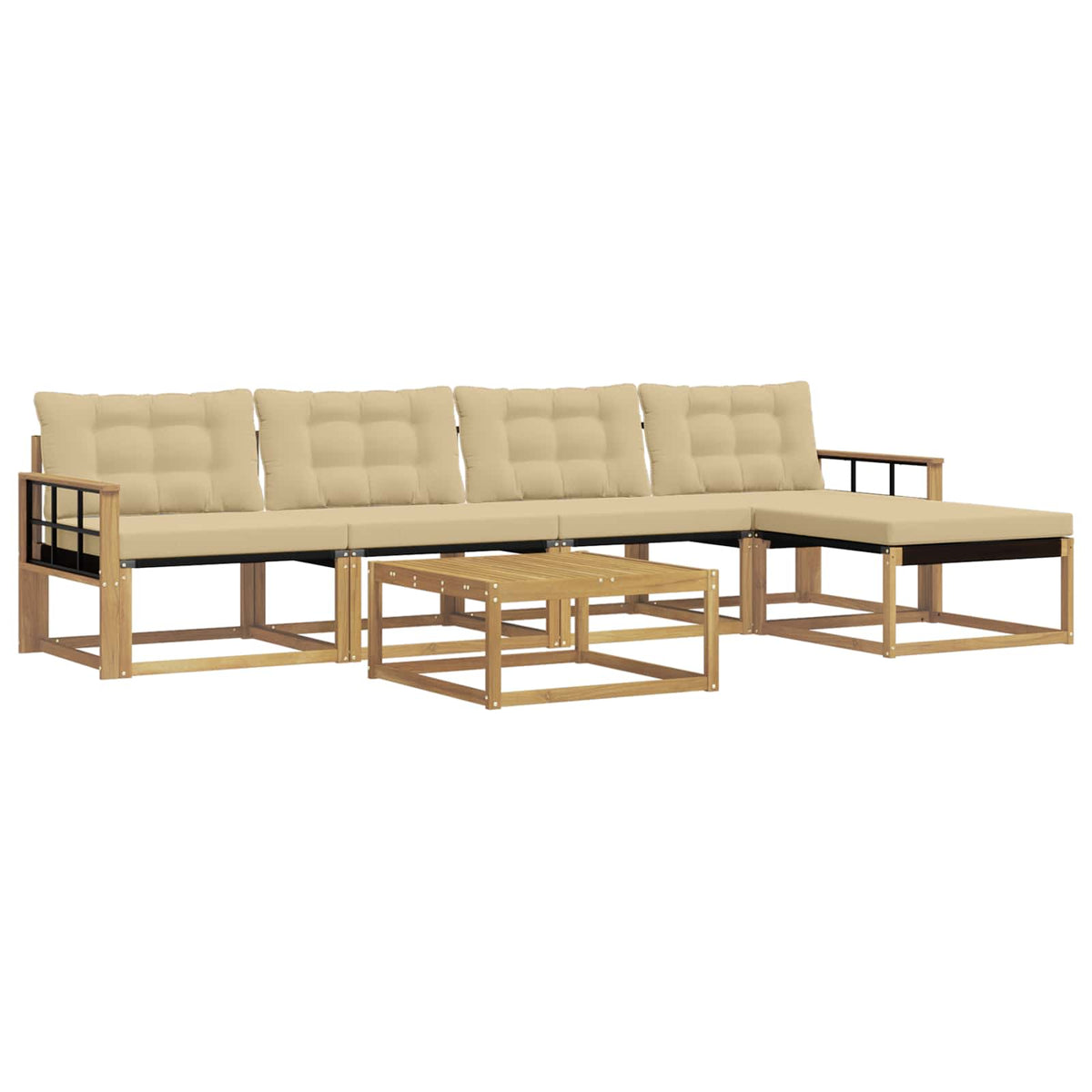 Set vanjskih sofa 6 pcs Bijela i bež 79 x 79 x 37 cm