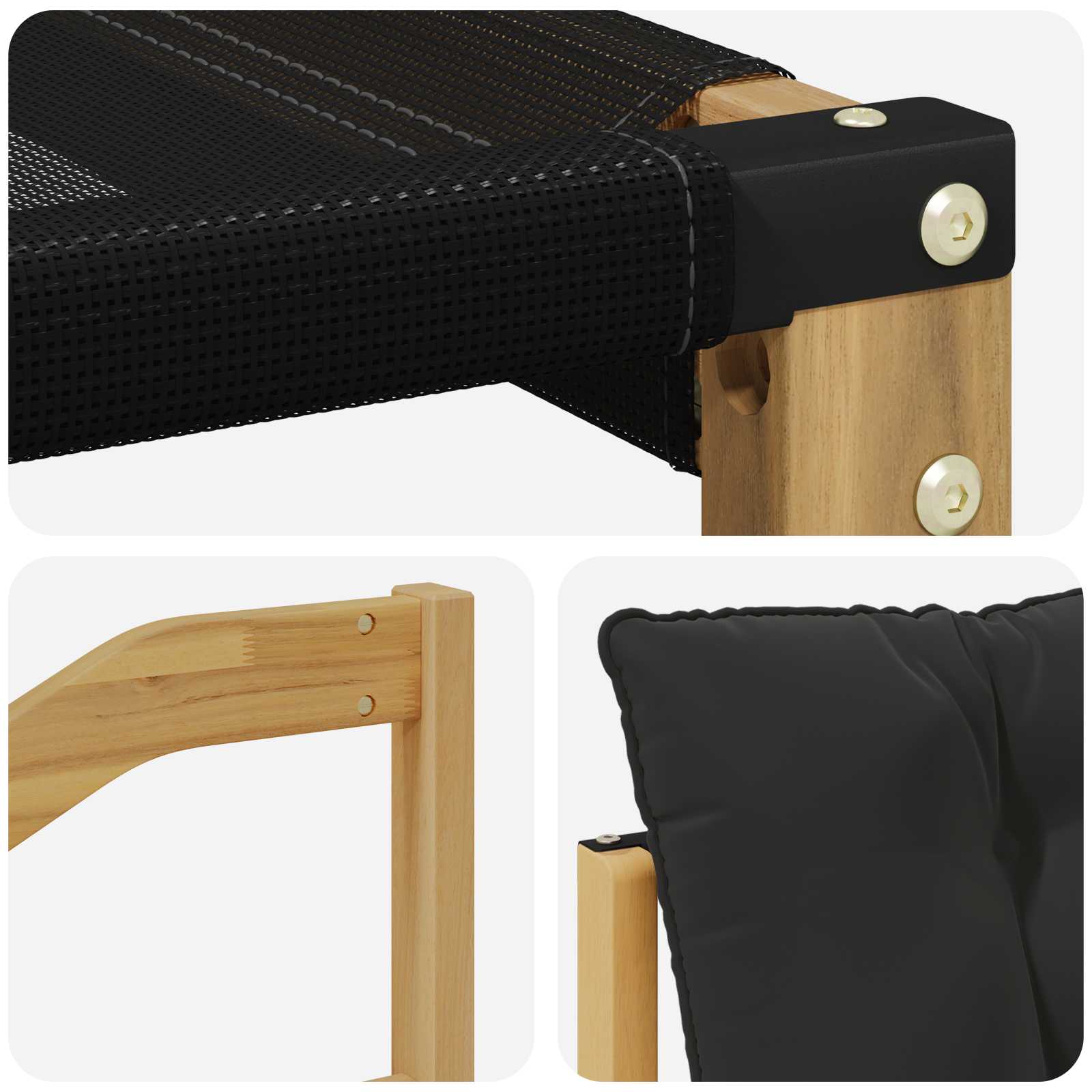 Set vanjskih sofa 6 pcs Bijela i crna 79 x 79 x 37 cm