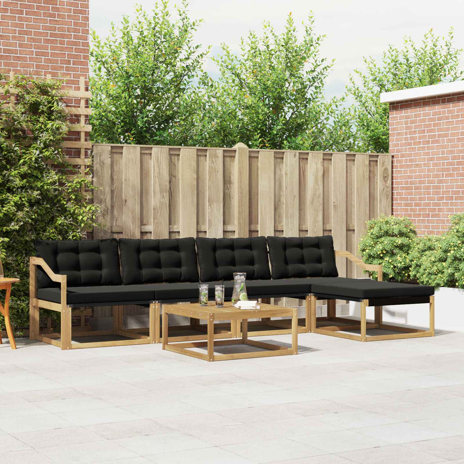 Set vanjskih sofa 6 pcs Bijela i crna 79 x 79 x 37 cm