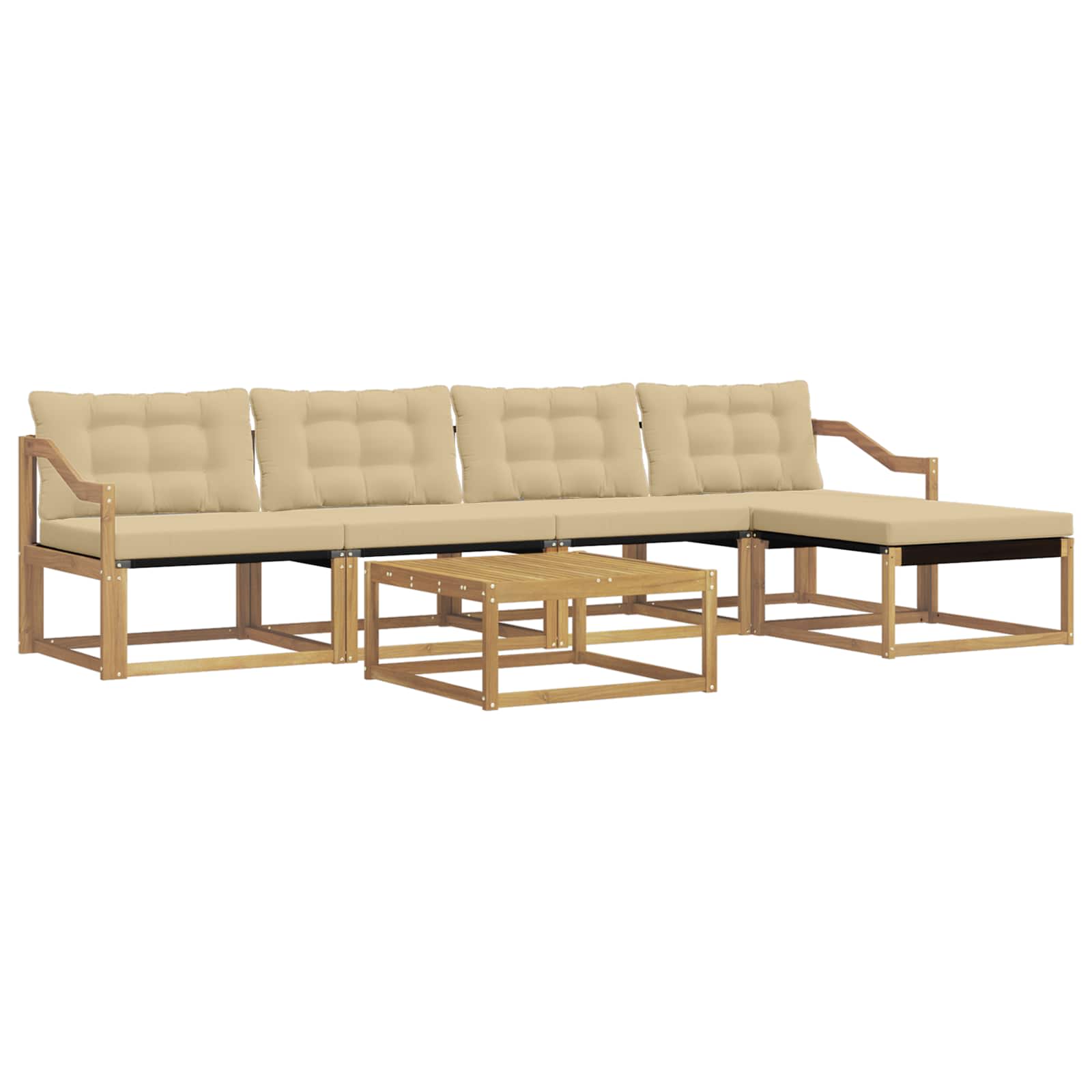 Set vanjskih sofa 6 pcs Bijela i bež 79 x 79 x 37 cm