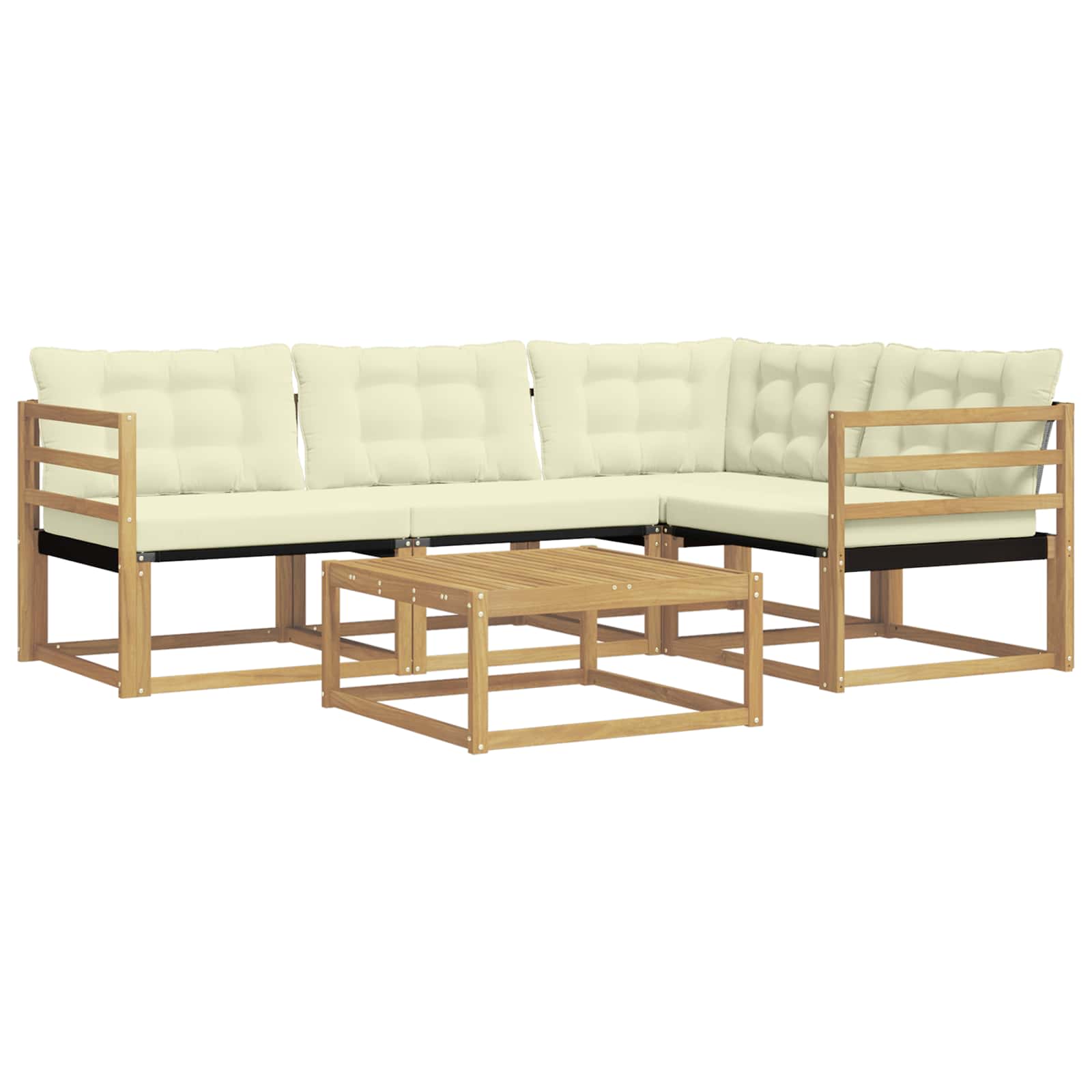 Set vanjskih sofa 5 pcs Bijela i krem 79 x 79 x 37 cm