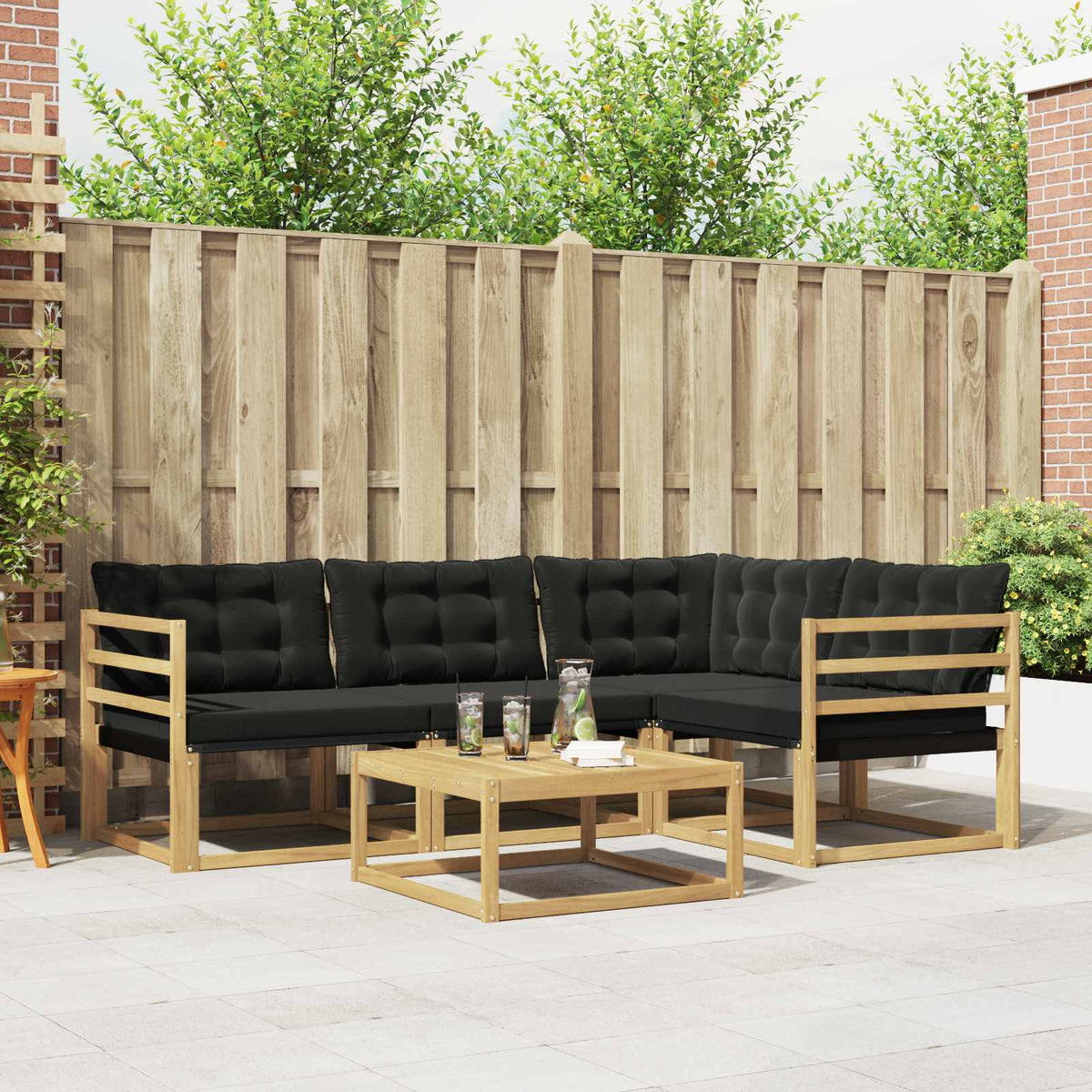 Set vanjskih sofa 5 kom. Bijela i crna