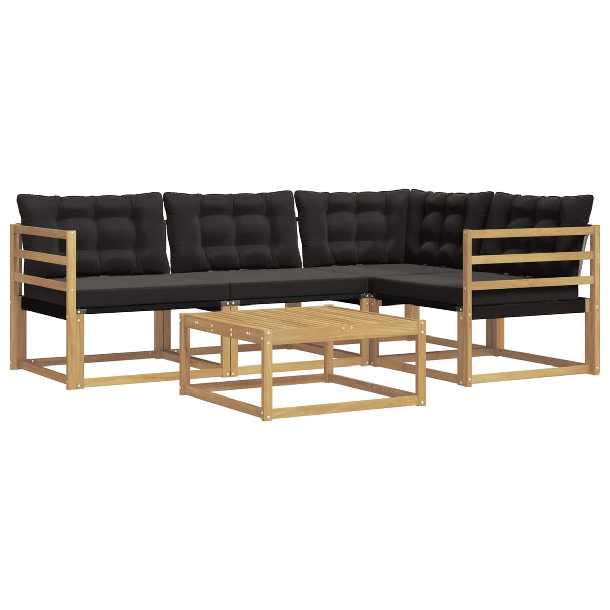 Set vanjskih sofa 5 kom. Bijela i crna