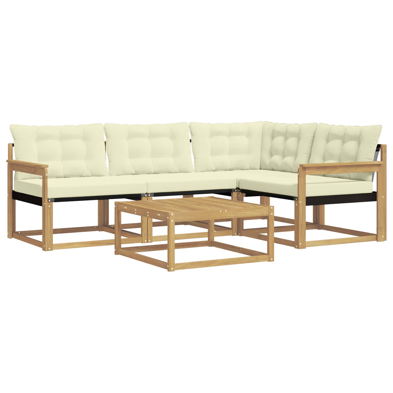 Set vanjskih sofa 5 pcs Bijela i krem 79 x 79 x 37 cm