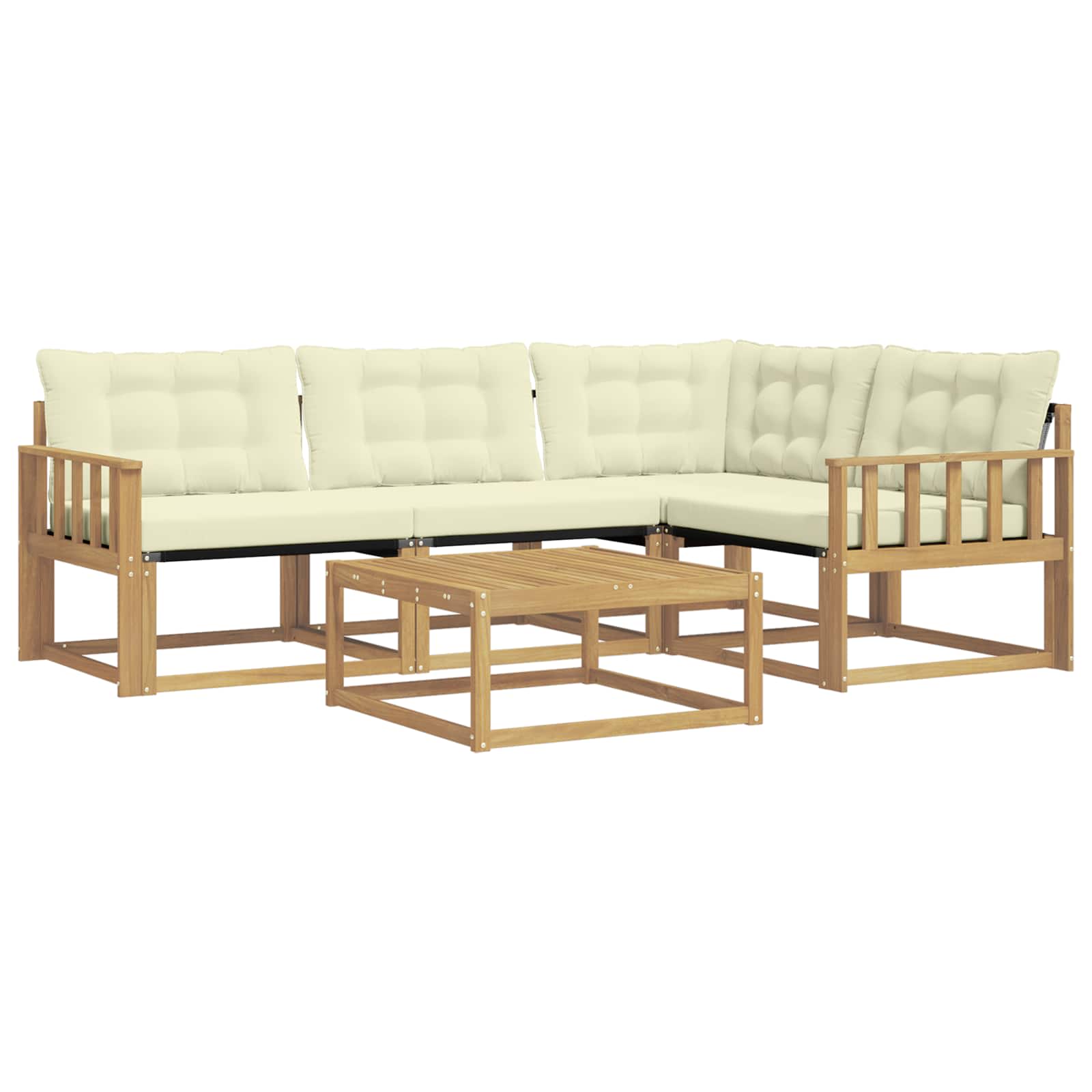 Set vanjskih sofa 5 pcs Bijela i krem 79 x 79 x 37 cm
