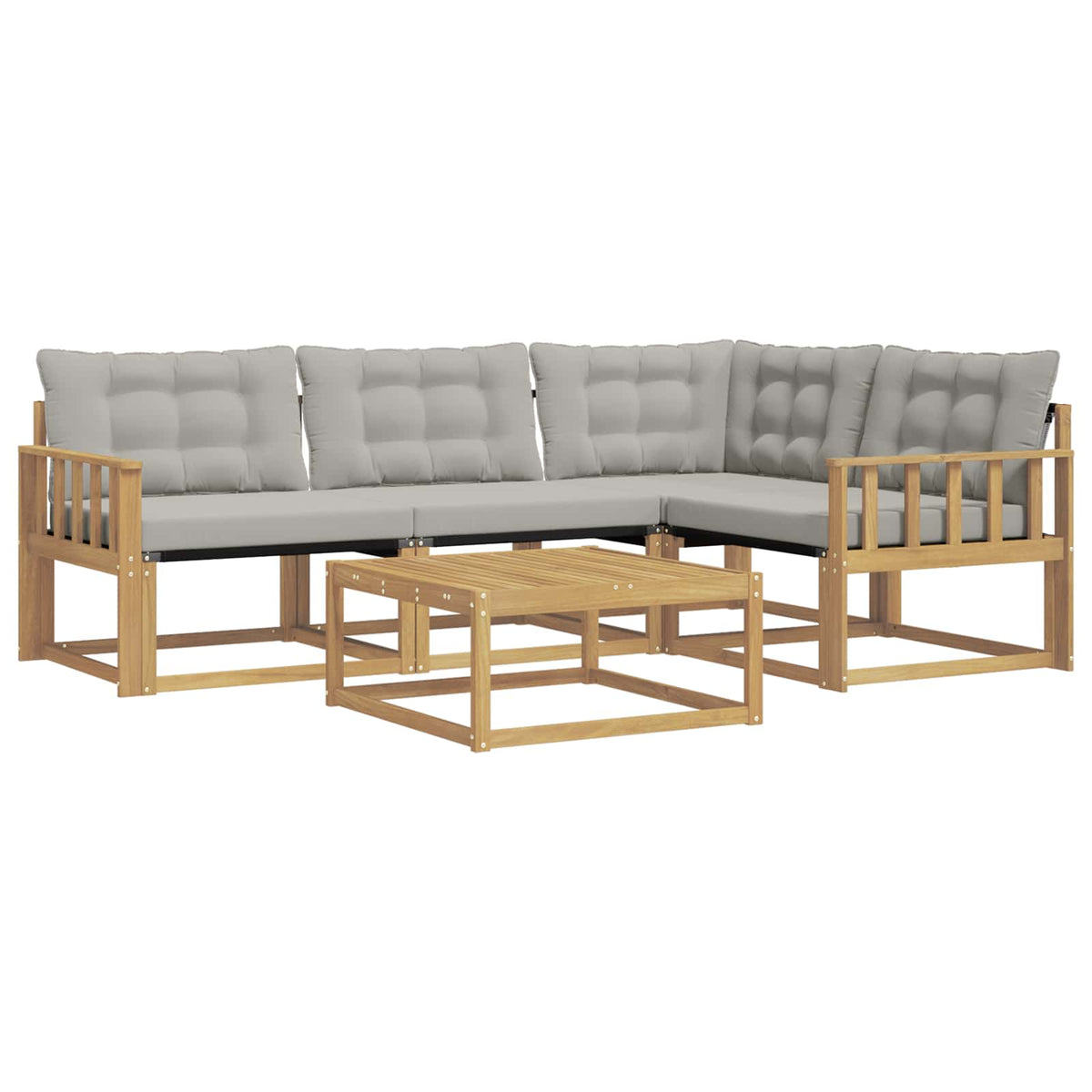 Set vanjskih sofa 5 kom. Bijela i svjetlosiva