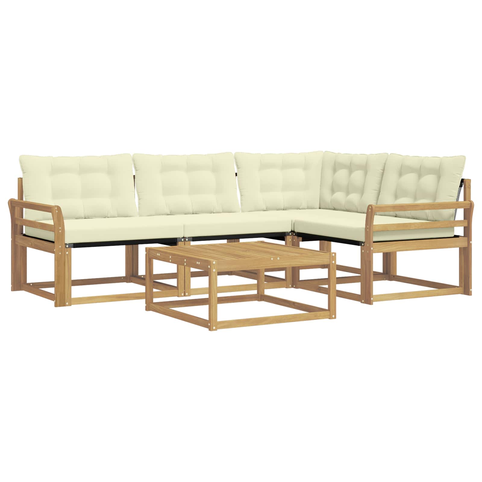 Set vanjskih sofa 5 pcs Bijela i krem 79 x 79 x 37 cm
