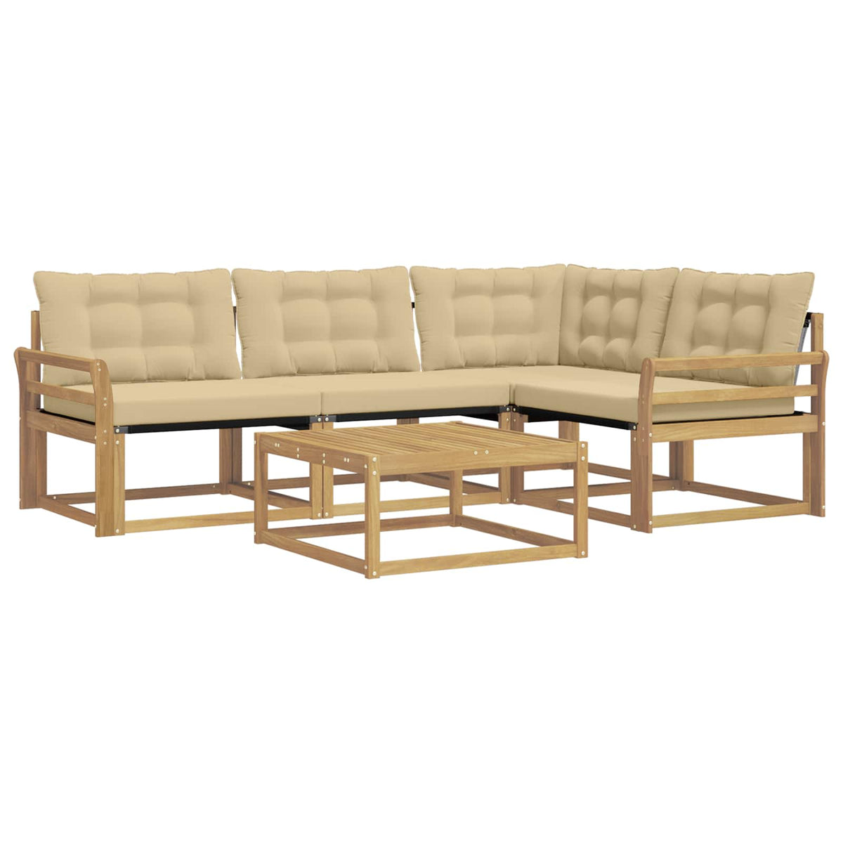 Set vanjskih sofa 5 kom. Bijela i bež