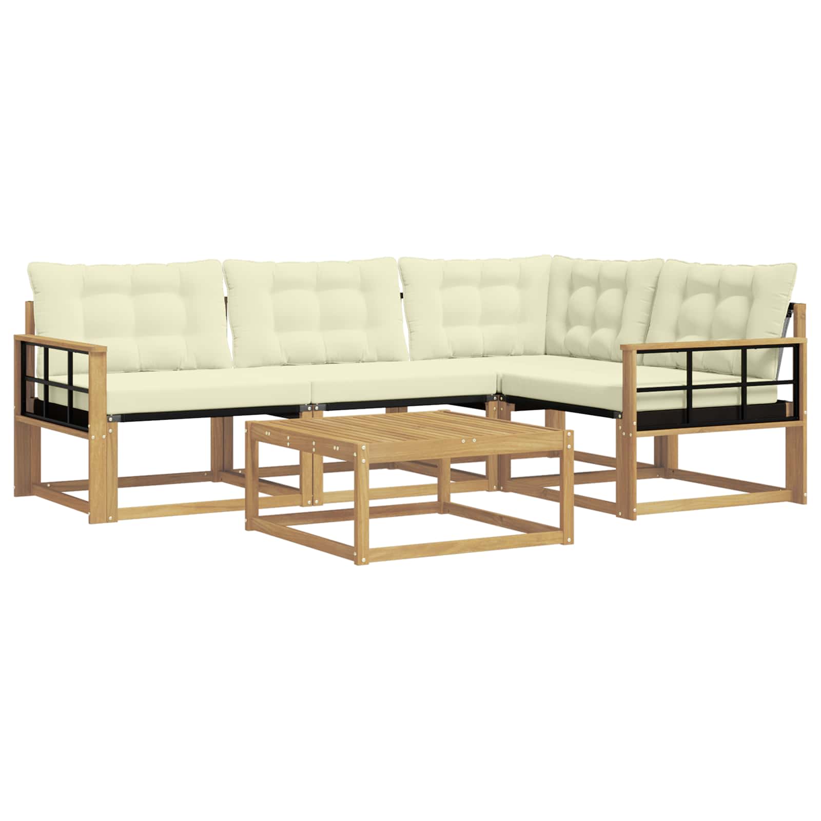 Set vanjskih sofa 5 pcs Bijela i krem 79 x 79 x 37 cm