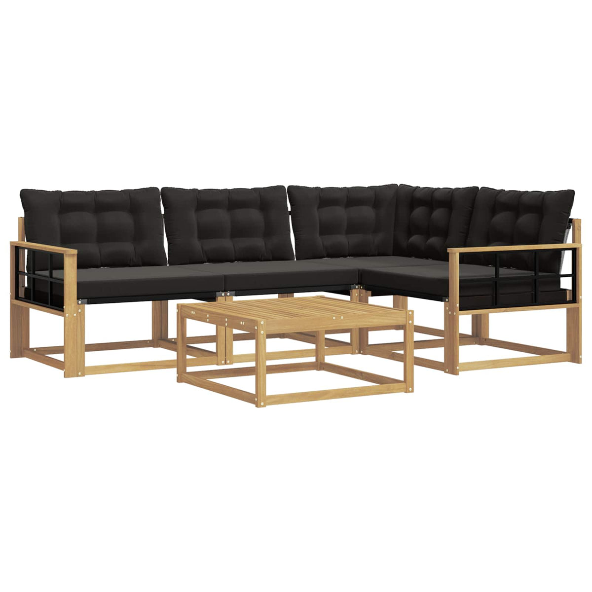 Set vanjskih sofa 5 kom. Bijela i crna