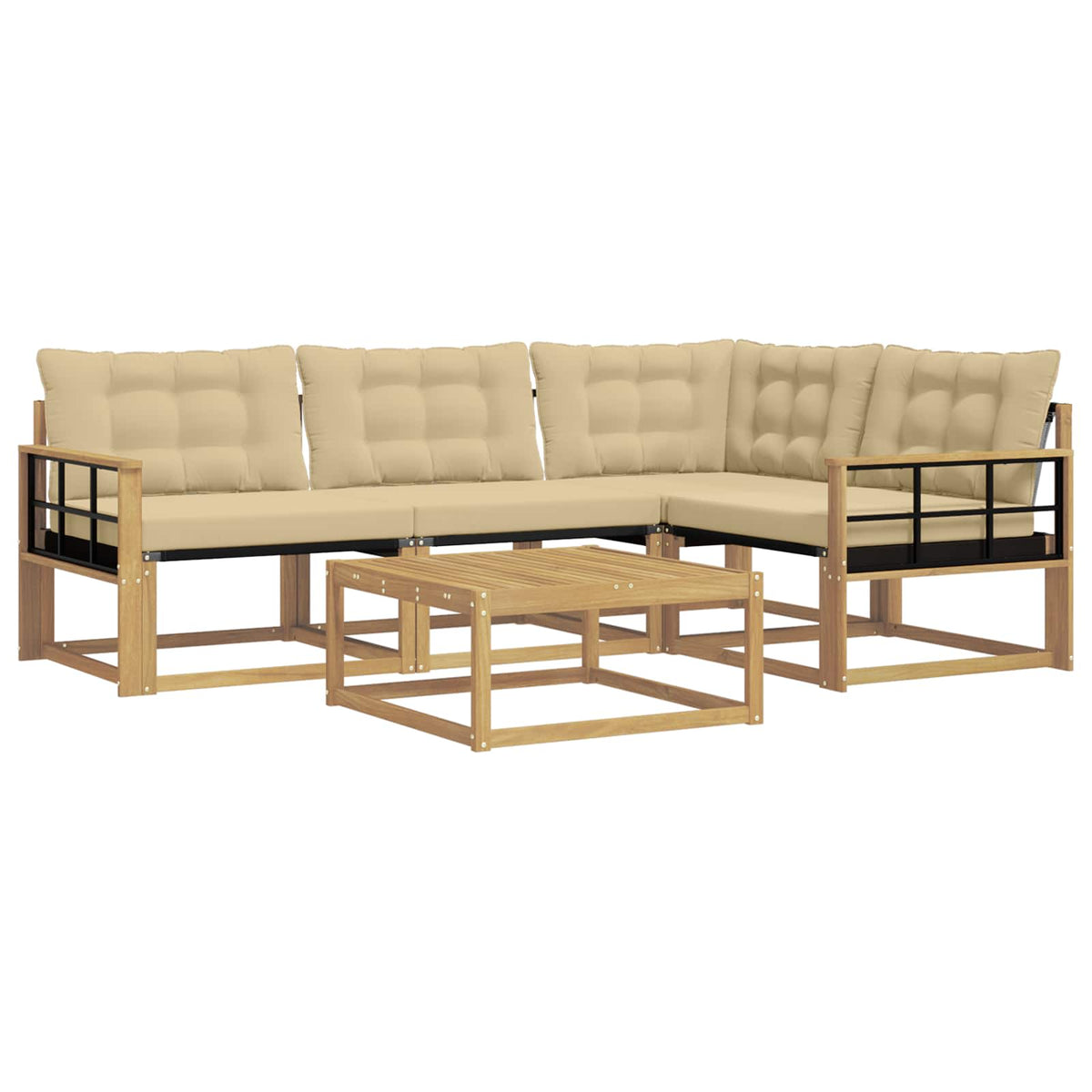 Set vanjskih sofa 5 kom. Bijela i bež