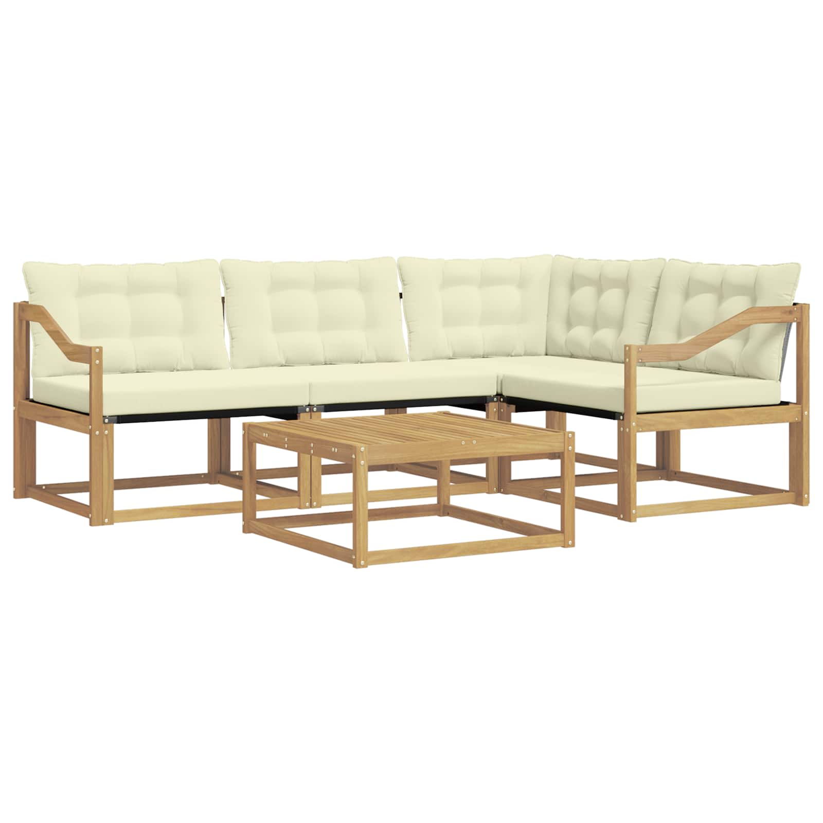 Set vanjskih sofa 5 pcs Bijela i krem 79 x 79 x 37 cm