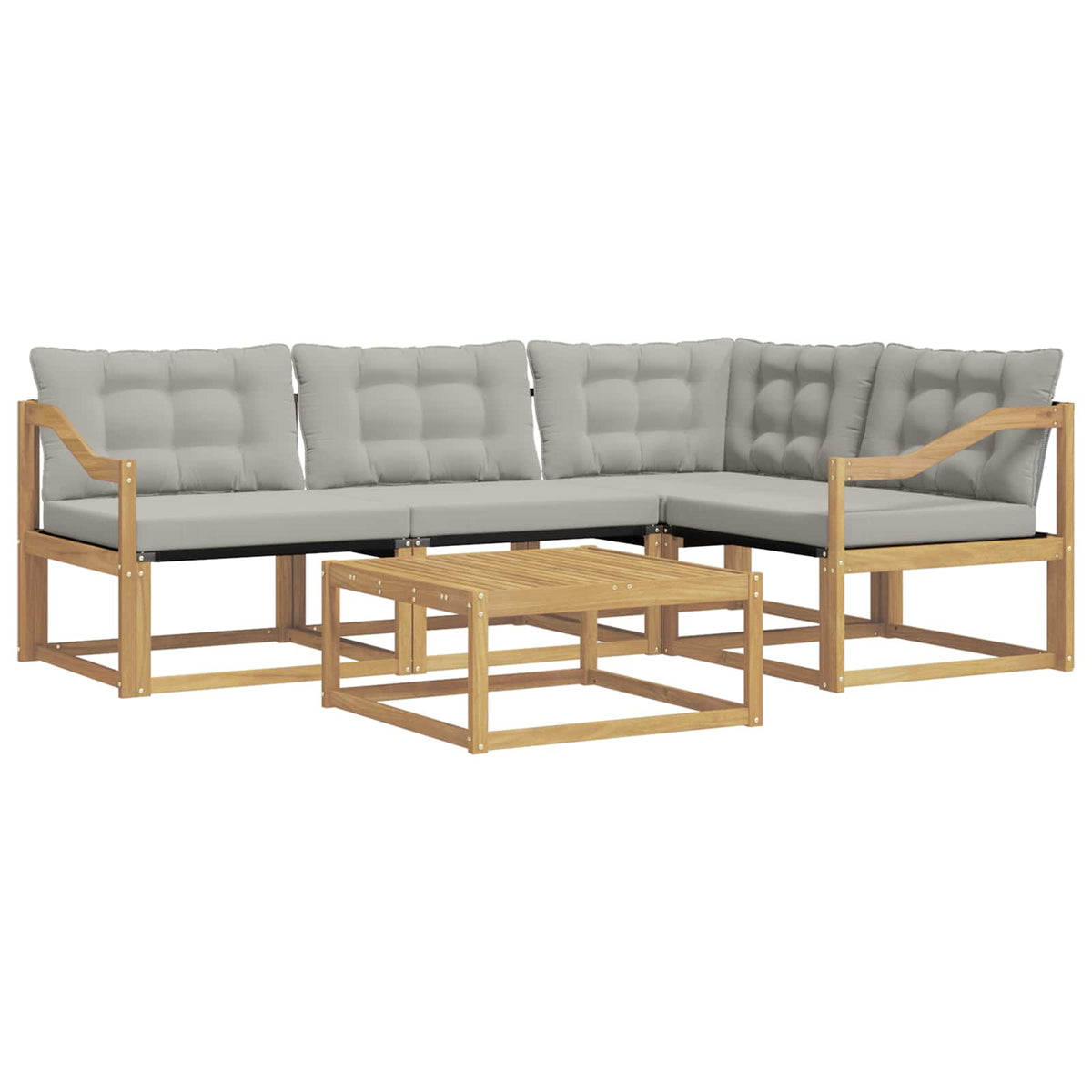 Set vanjskih sofa 5 kom. Bijela i svjetlosiva