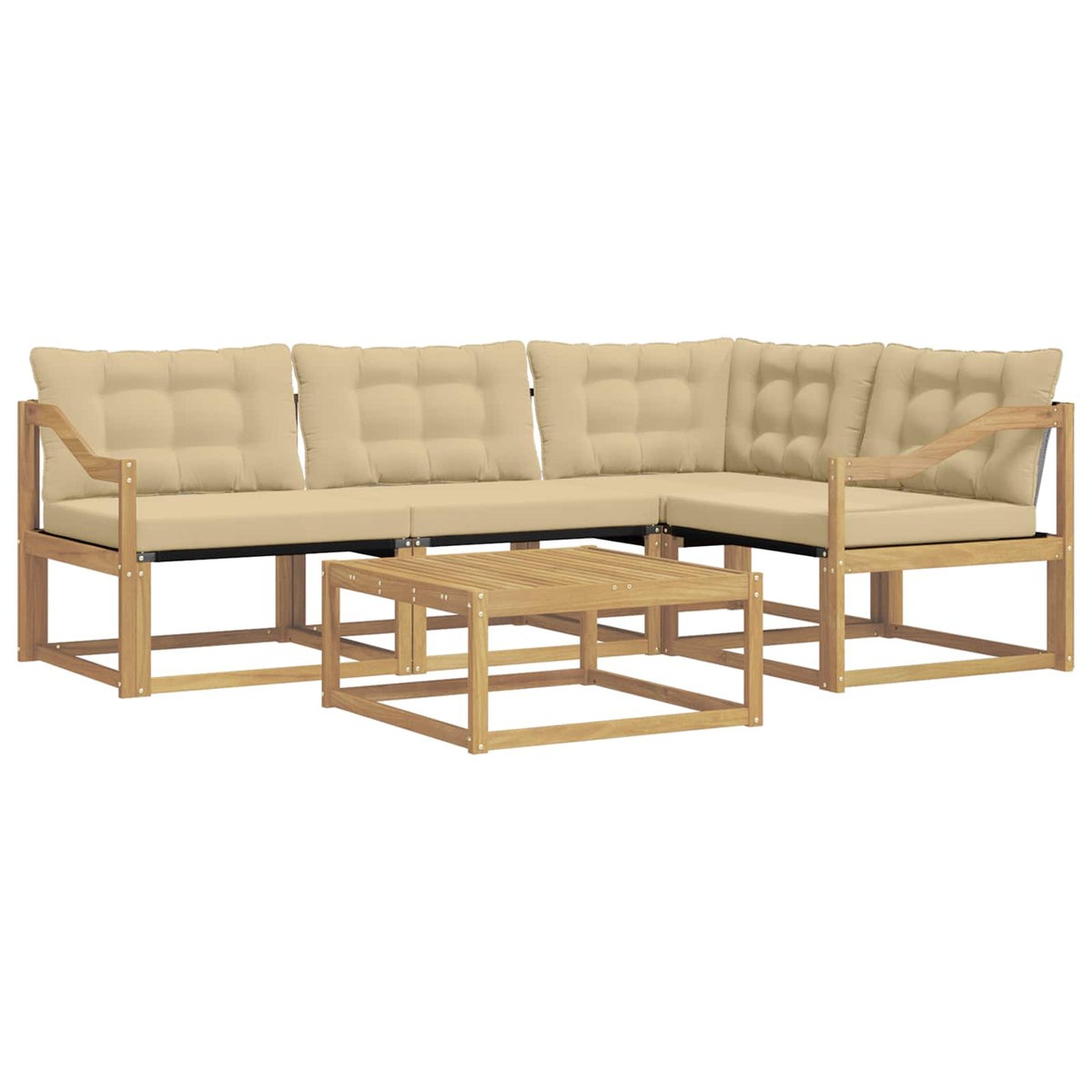 Set vanjskih sofa 5 kom. Bijela i bež