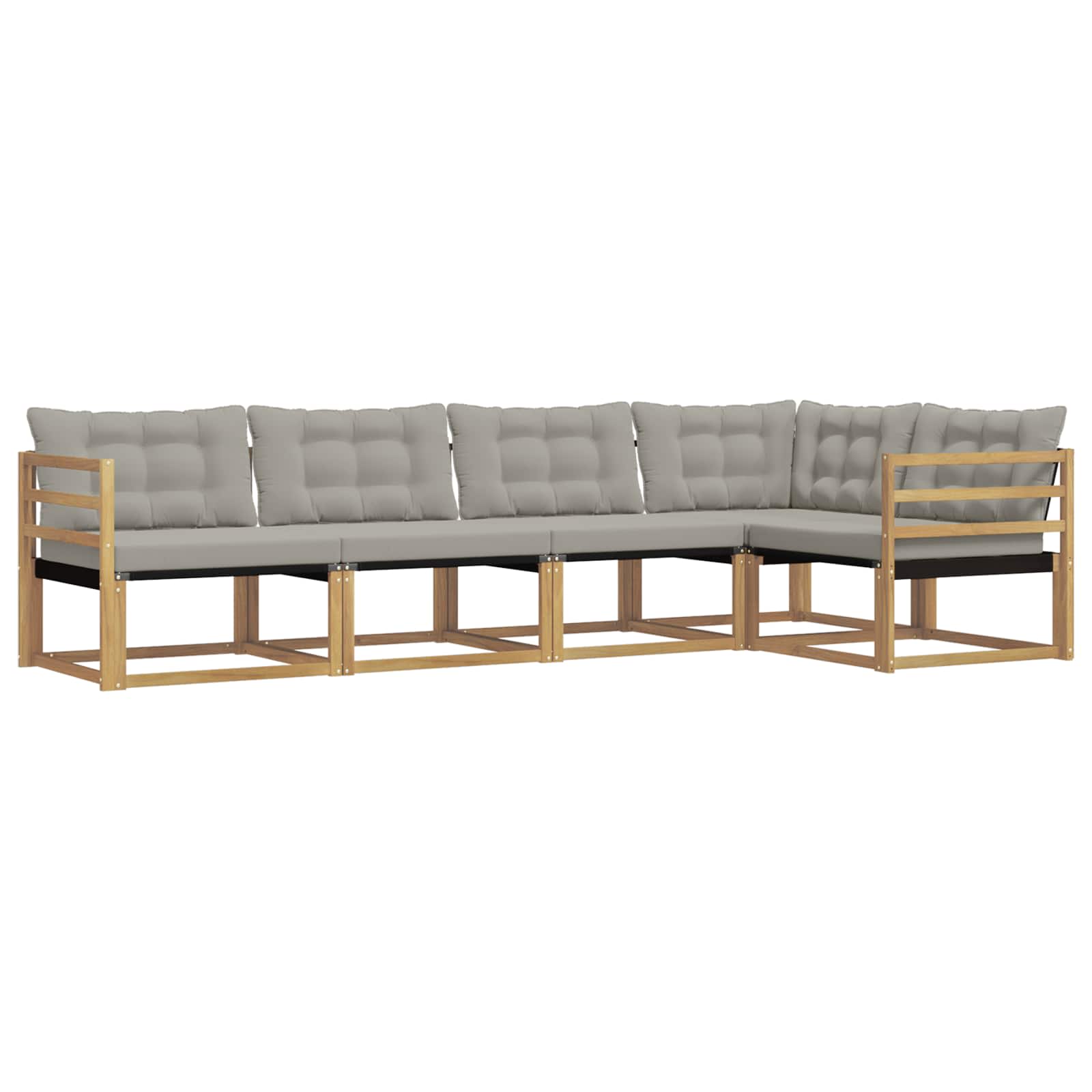 Set vanjskih sofa s jastukom 5 pcs Bijela i svjetlosiva