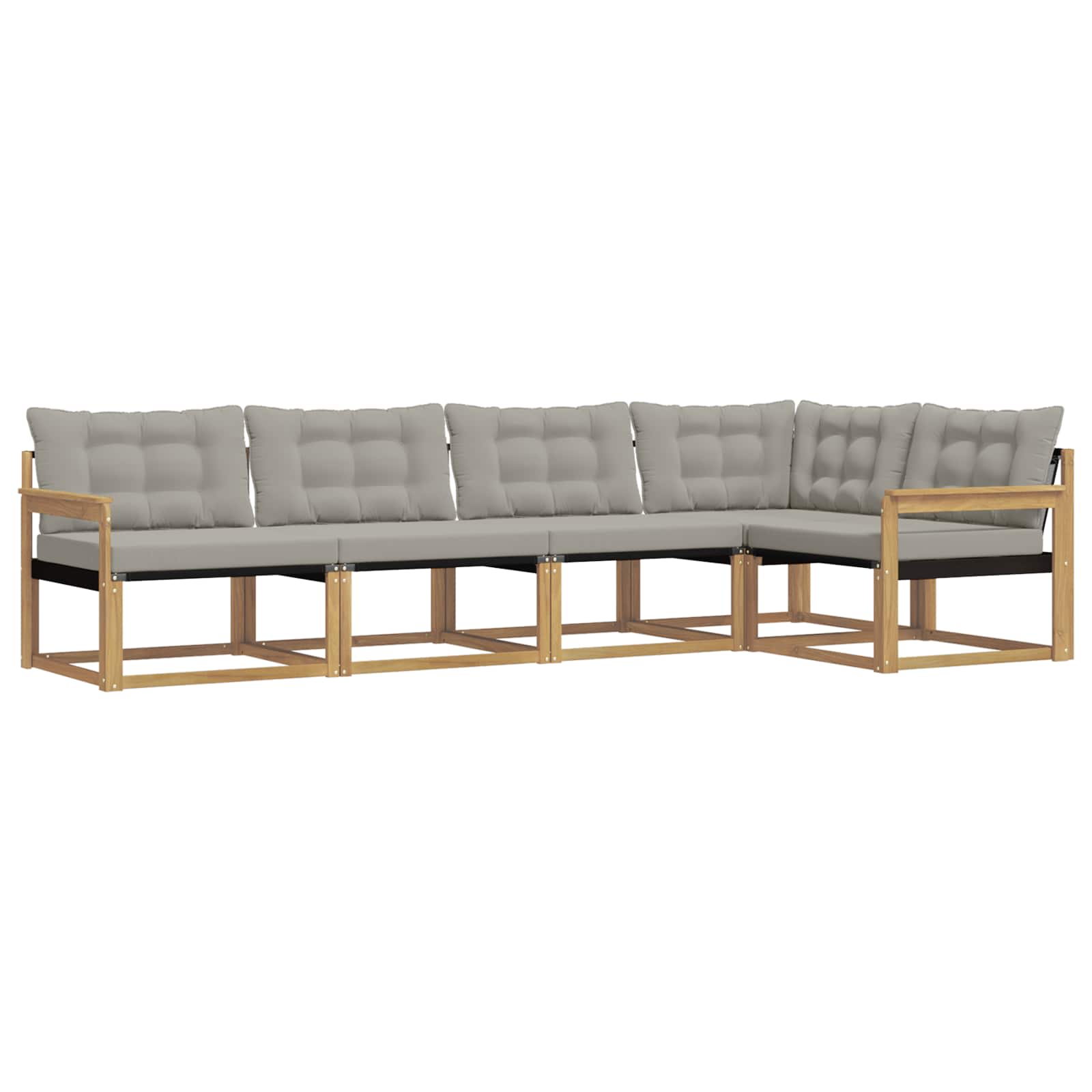 Set vanjskih sofa s jastukom 5 pcs Bijela i svjetlosiva
