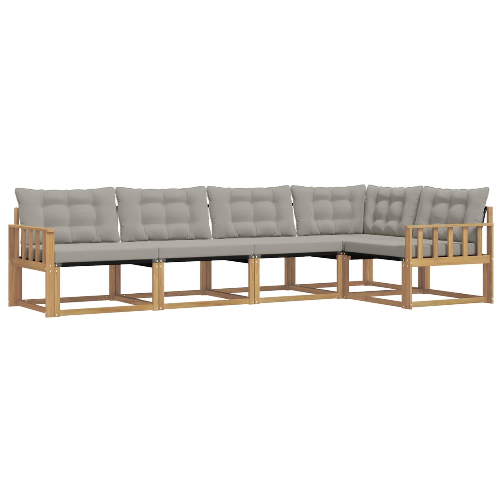 Set vanjskih sofa s jastukom 5 pcs Bijela i svjetlosiva