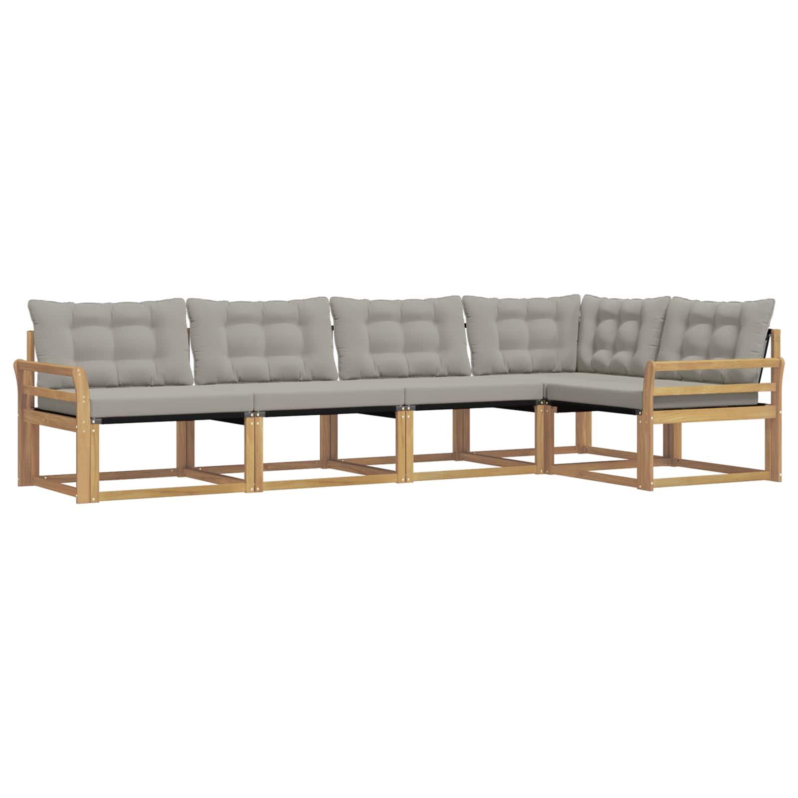 Set vanjskih sofa s jastukom 5 pcs Bijela i svjetlosiva