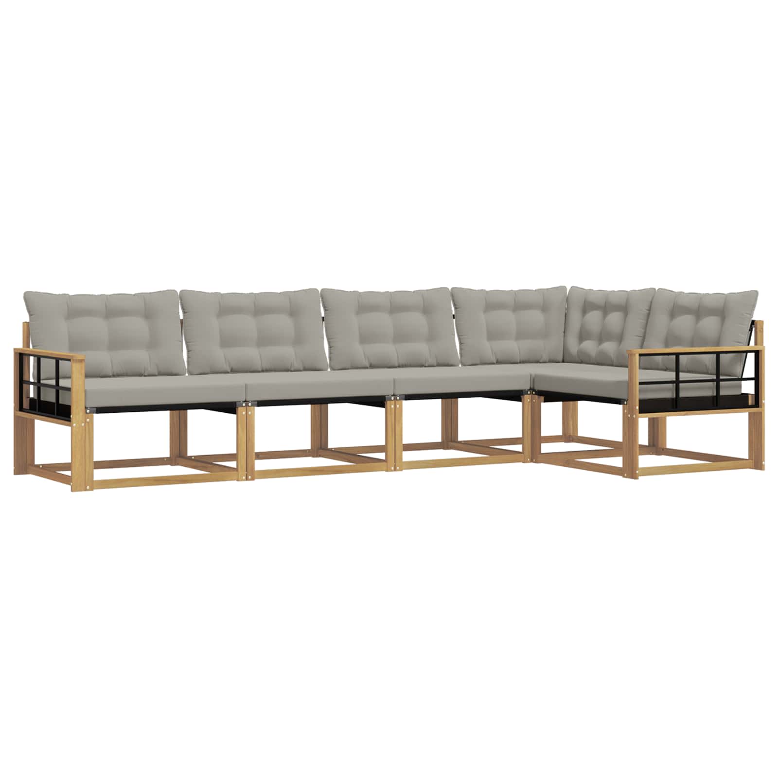 Set vanjskih sofa s jastukom 5 pcs Bijela i svjetlosiva