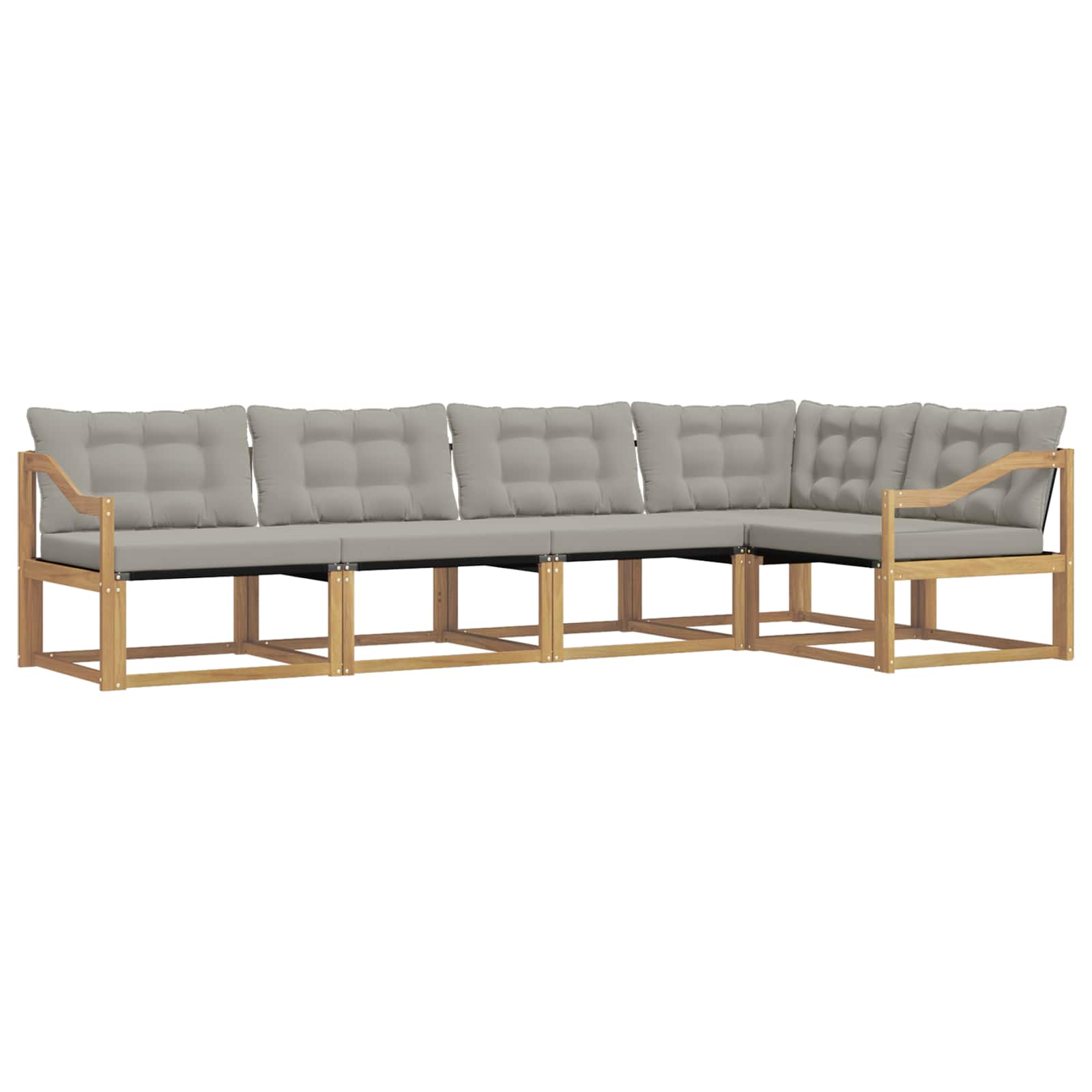 Set vanjskih sofa s jastukom 5 pcs Bijela i svjetlosiva