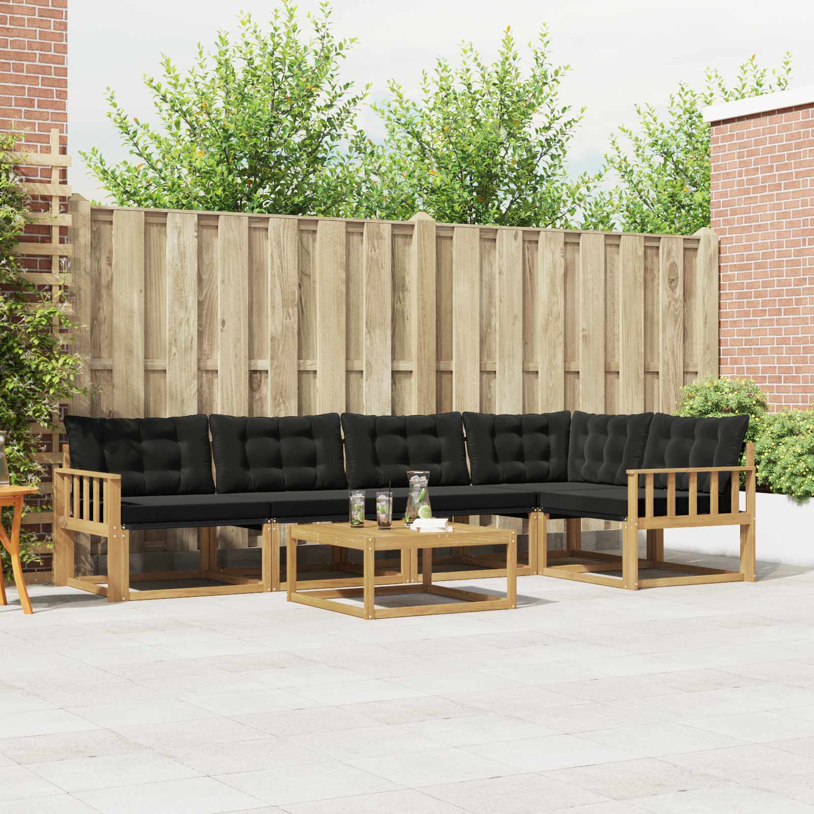 Set vanjskih sofa 6 pcs Bijela i crna 79 x 79 x 37 cm