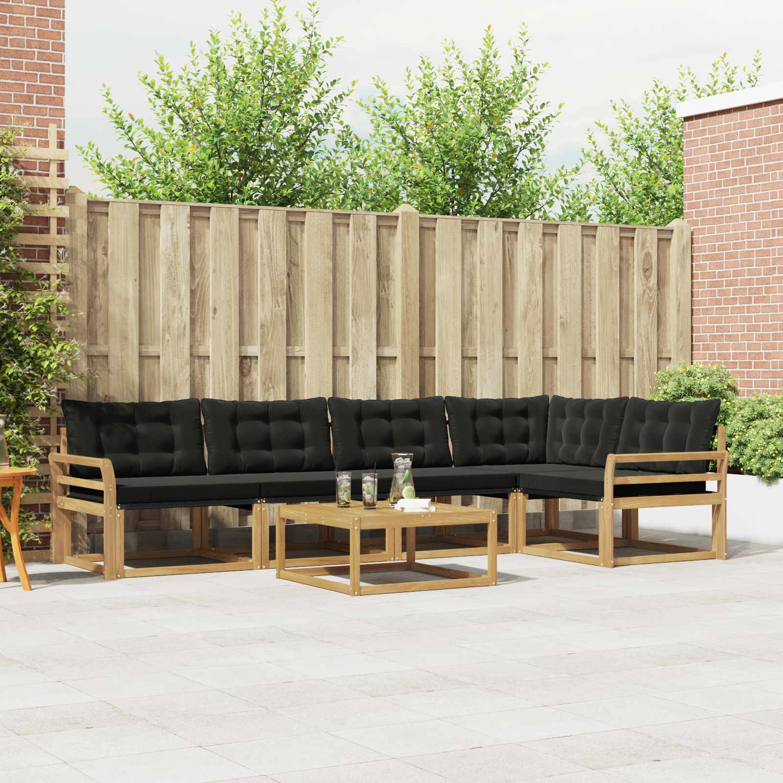 Set vanjskih sofa 6 pcs Bijela i crna 79 x 79 x 37 cm
