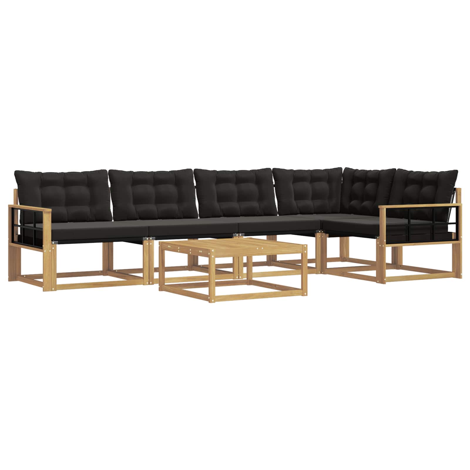 Set vanjskih sofa 6 pcs Bijela i crna 79 x 79 x 37 cm