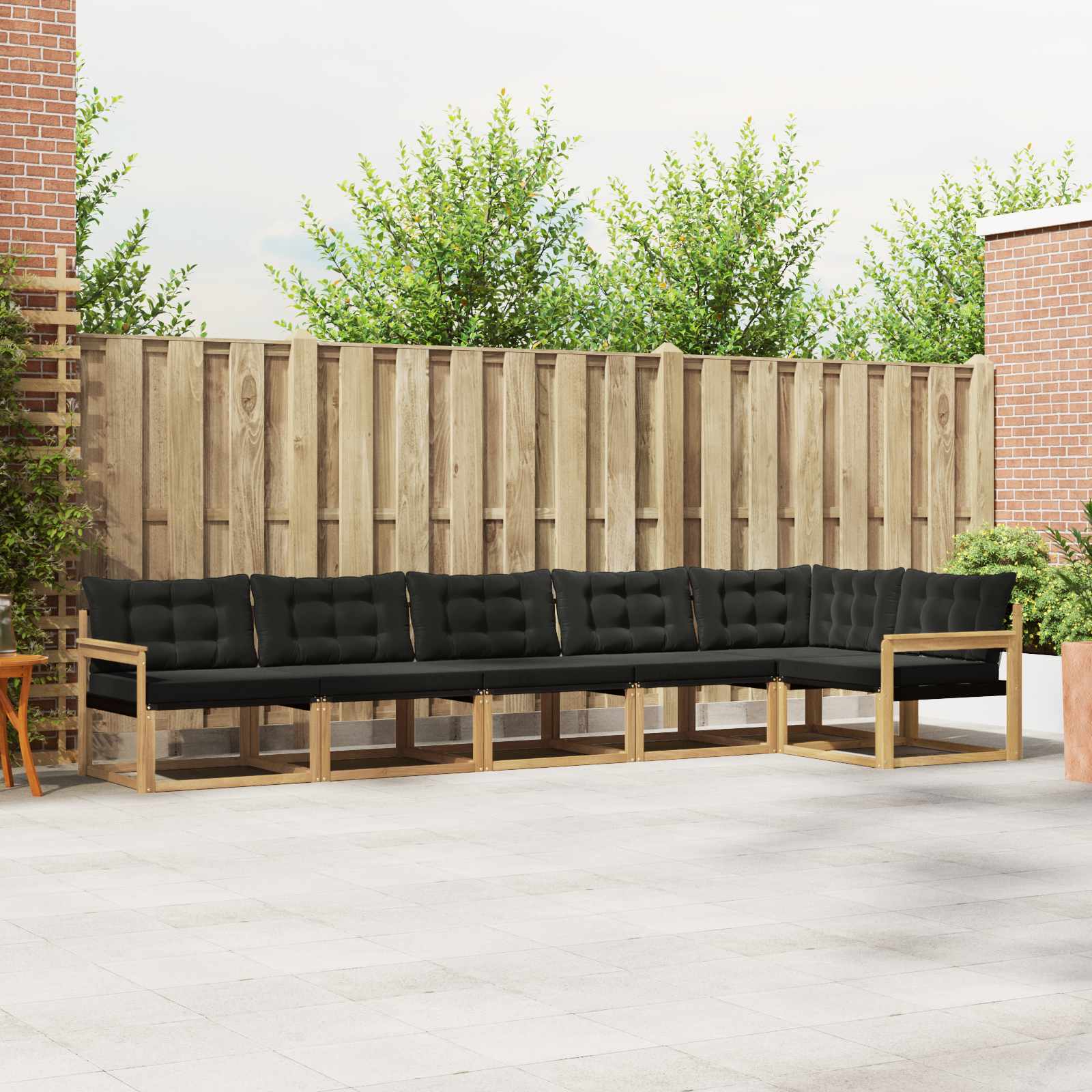 Set vanjskih sofa s jastukom 6 pcs Bijela i crna